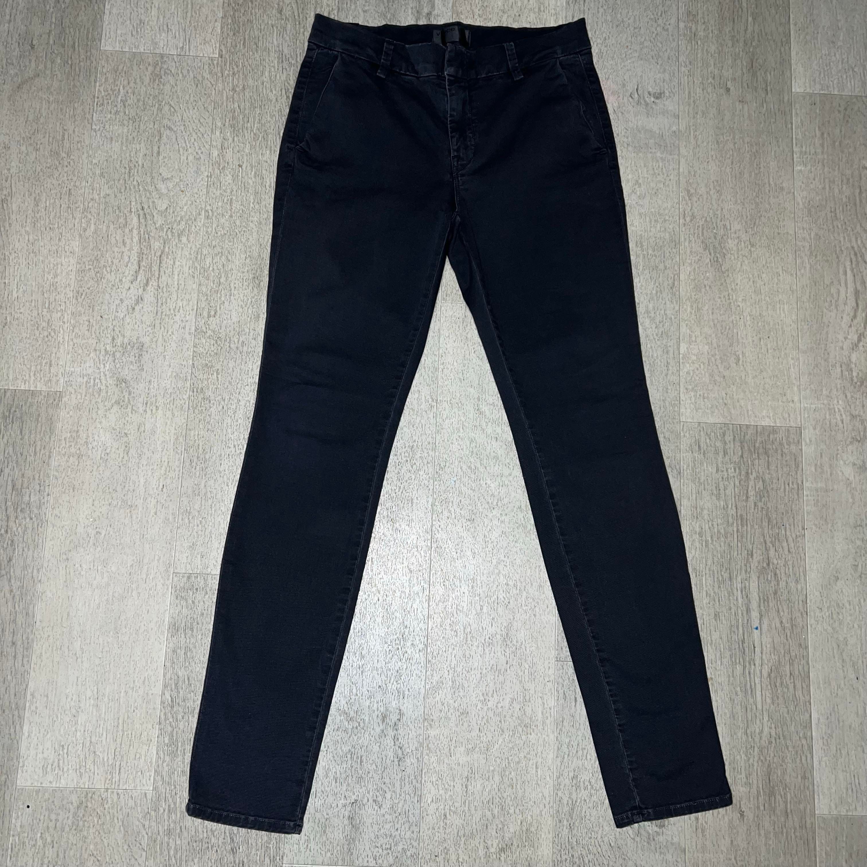 Vince Vince. Straight Leg Faded Black Skinny Pants Grunge Style Je Size 27" / US 4 / IT 40 - 3 Thumbnail
