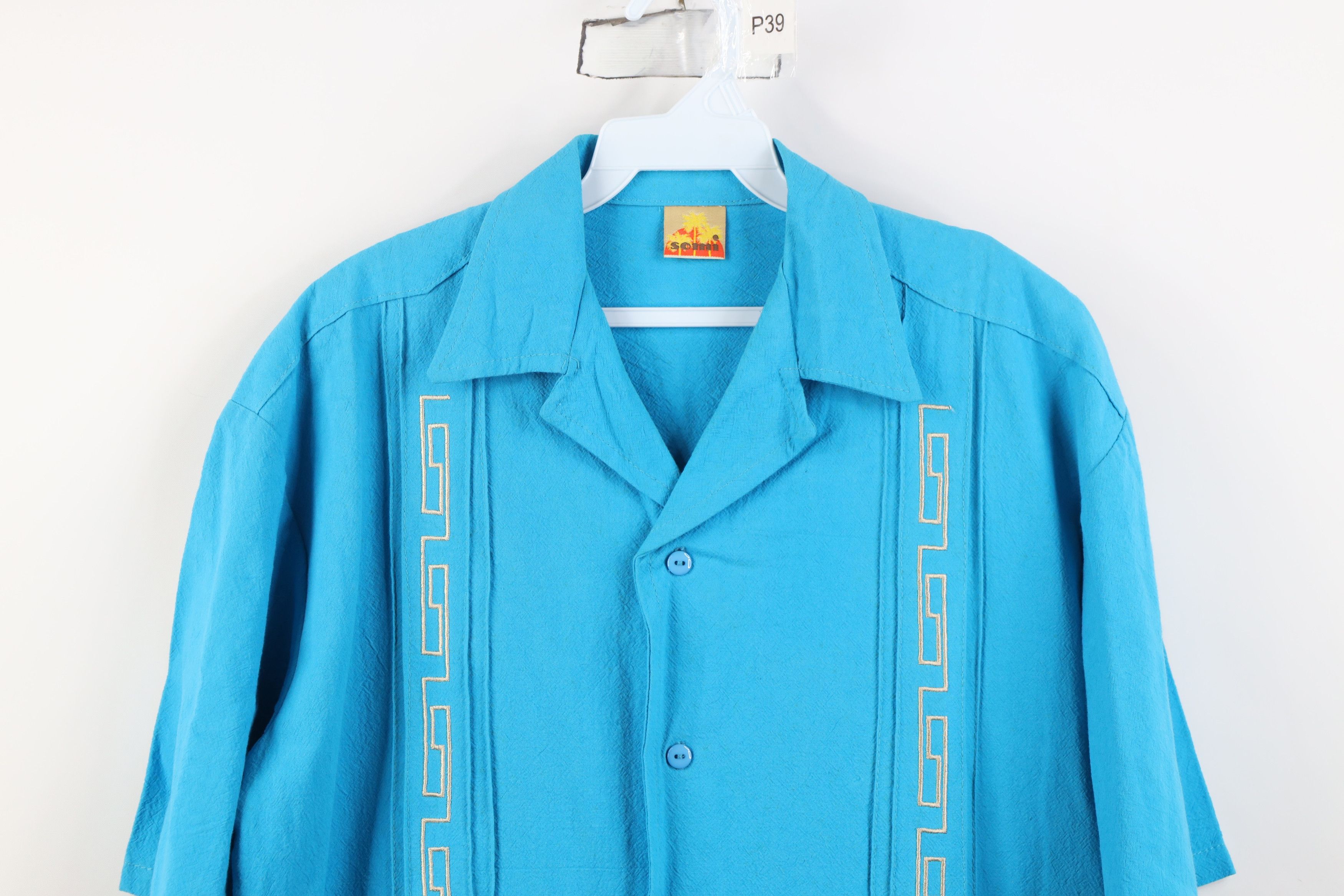 Vintage Vintage 70s Streetwear Collar Luau Hawaiian Button Shirt Size US L / EU 52-54 / 3 - 2 Thumbnail