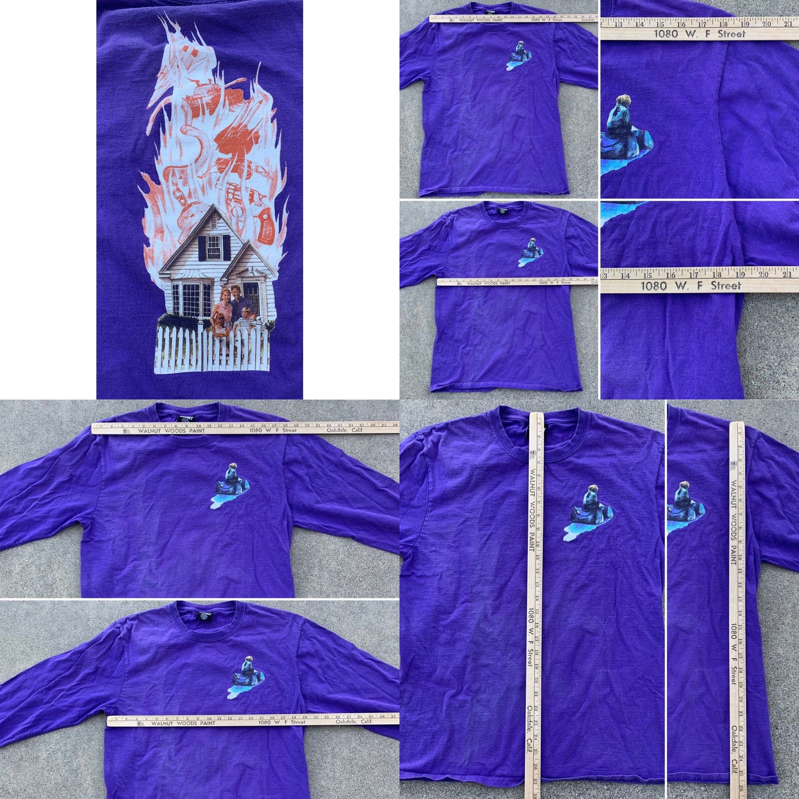 Vintage VINTAGE Hockey Shirt Mens L Purple Graphic Print Burnt House T-Shirt Long Sleeve FA Hockey Size US L / EU 52-54 / 3 - 8 Thumbnail