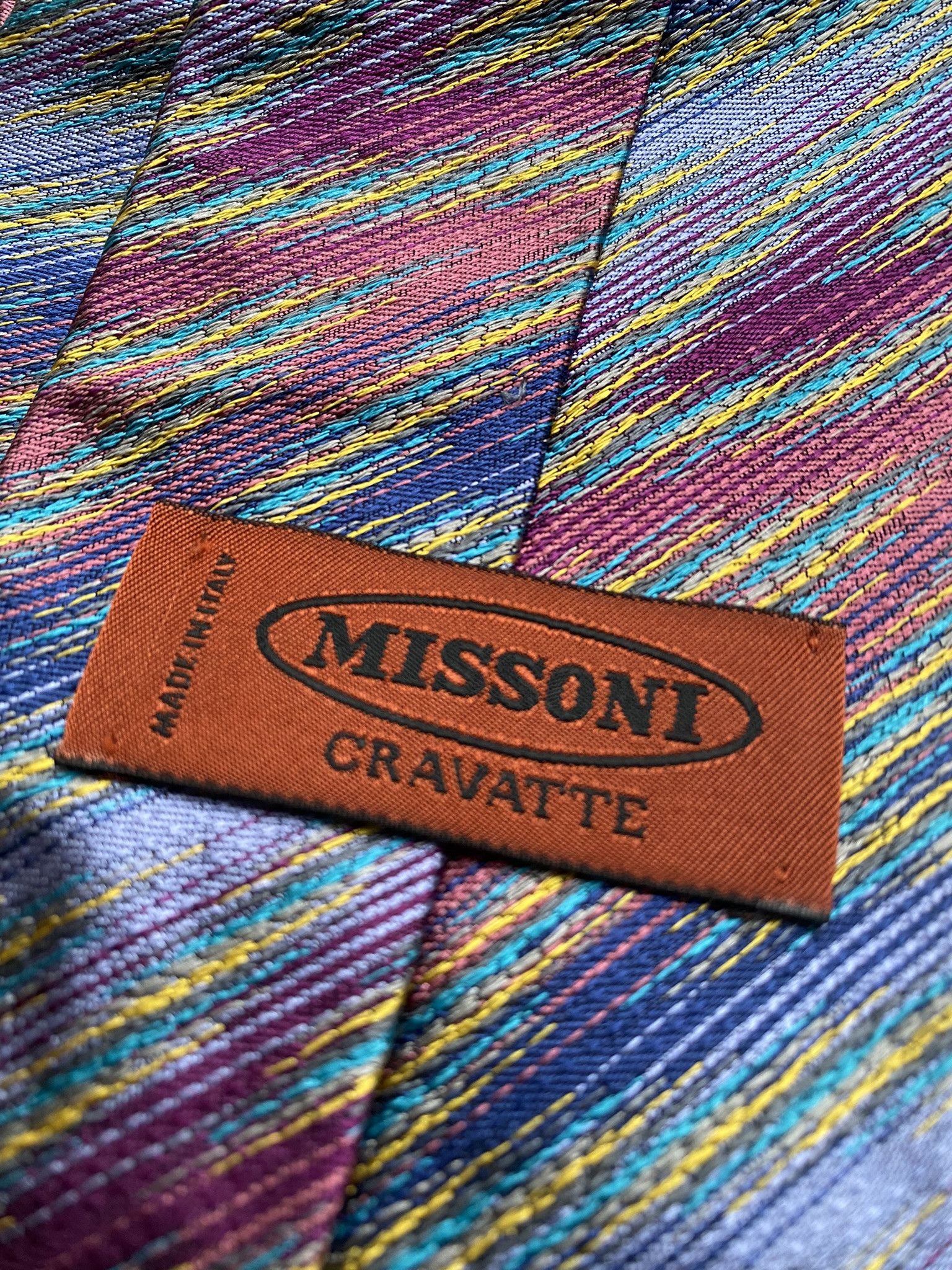 Designer × Missoni Missoni Tie Multicolor 100% Silk Made In Italy Size ONE SIZE - 2 Thumbnail