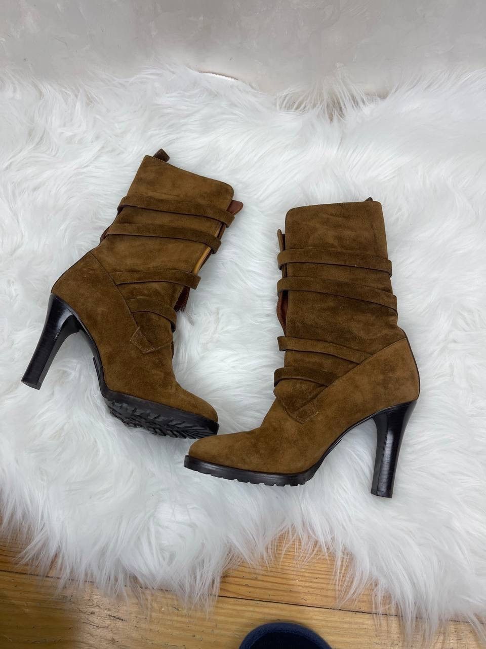 Ralph Lauren Purple Label Ralph Lauren Purple Label Suede Buckle Boots Brown Size US 6 / IT 36 - 6 Thumbnail