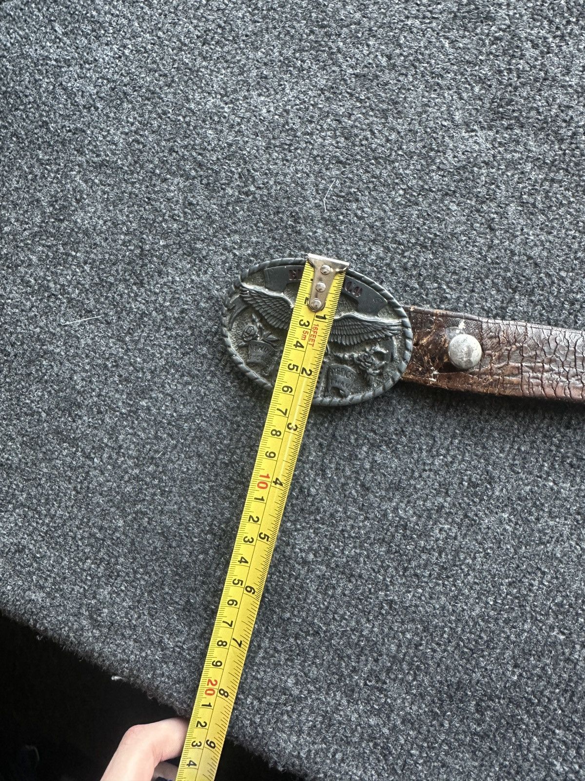 Other 🚨 LEATHER VNTG EL CHACO USA EAGLE MOTORCYCLE BELT RARE Size ONE SIZE - 14 Thumbnail
