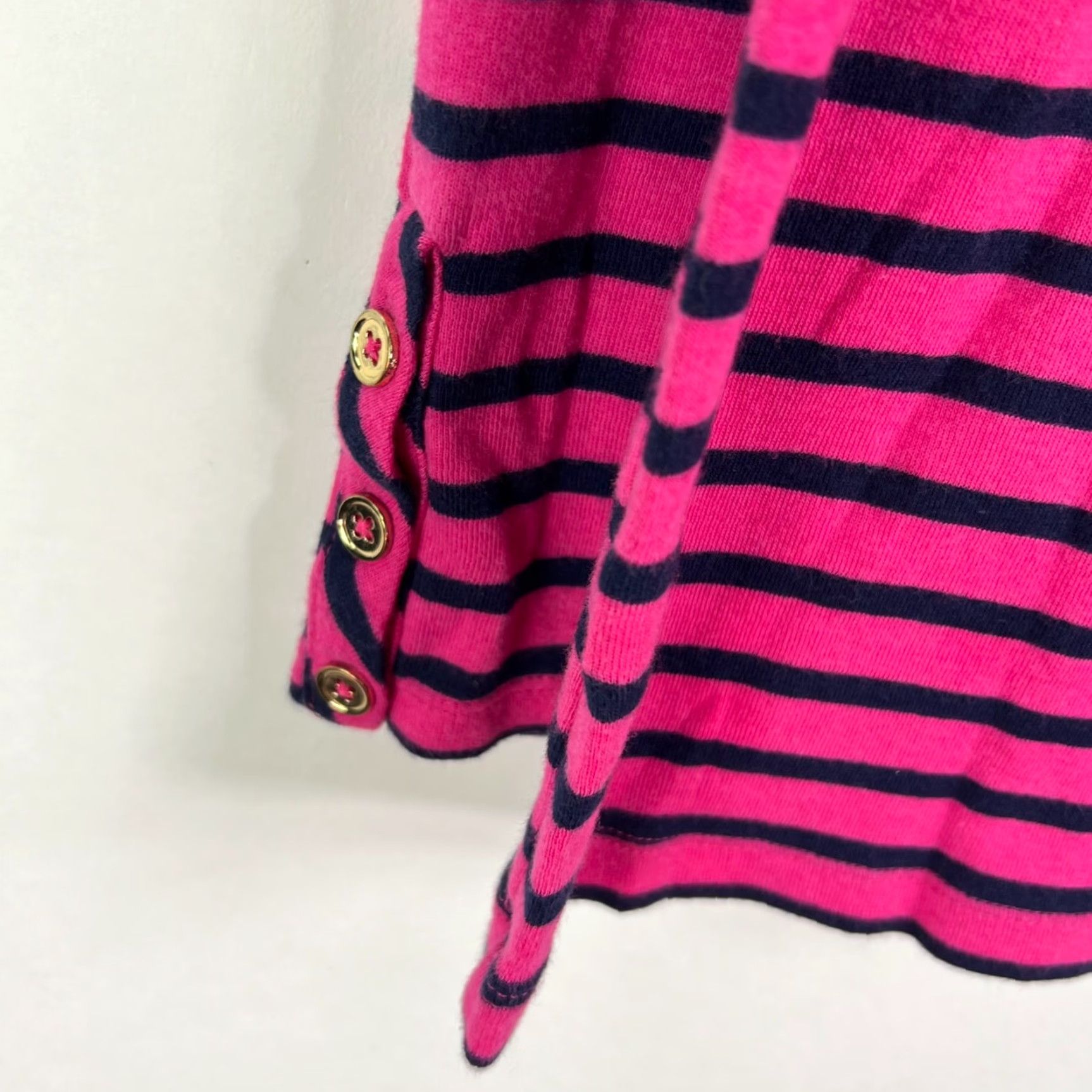 Gap GAP Women's Knit Sweater Top – Striped Long Sleeve, Pink/Blue, Size L, Pullover, All Seasons, Lightweight, Button Detail, Regular Fit Size L / US 10 / IT 46 - 4 Thumbnail