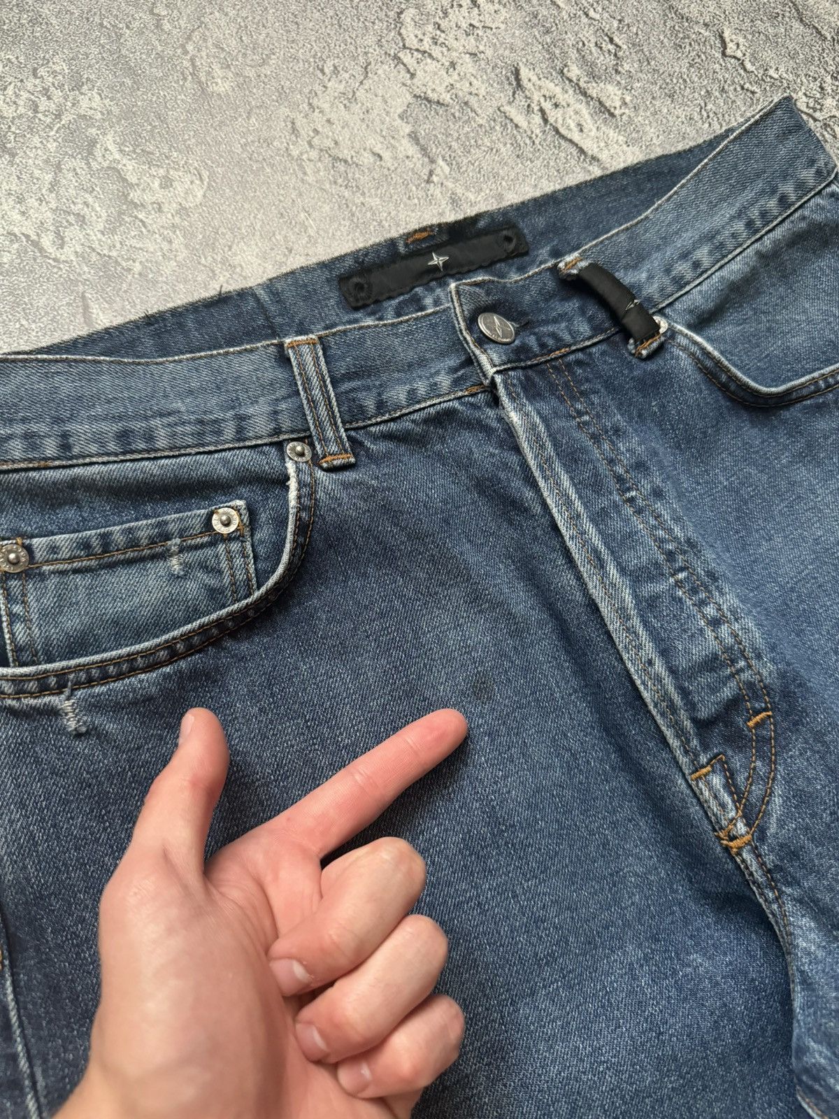Stone Island × Vintage Stone island SI 33 denim pant trouser Jean chino 90s Size US 33 - 10 Thumbnail