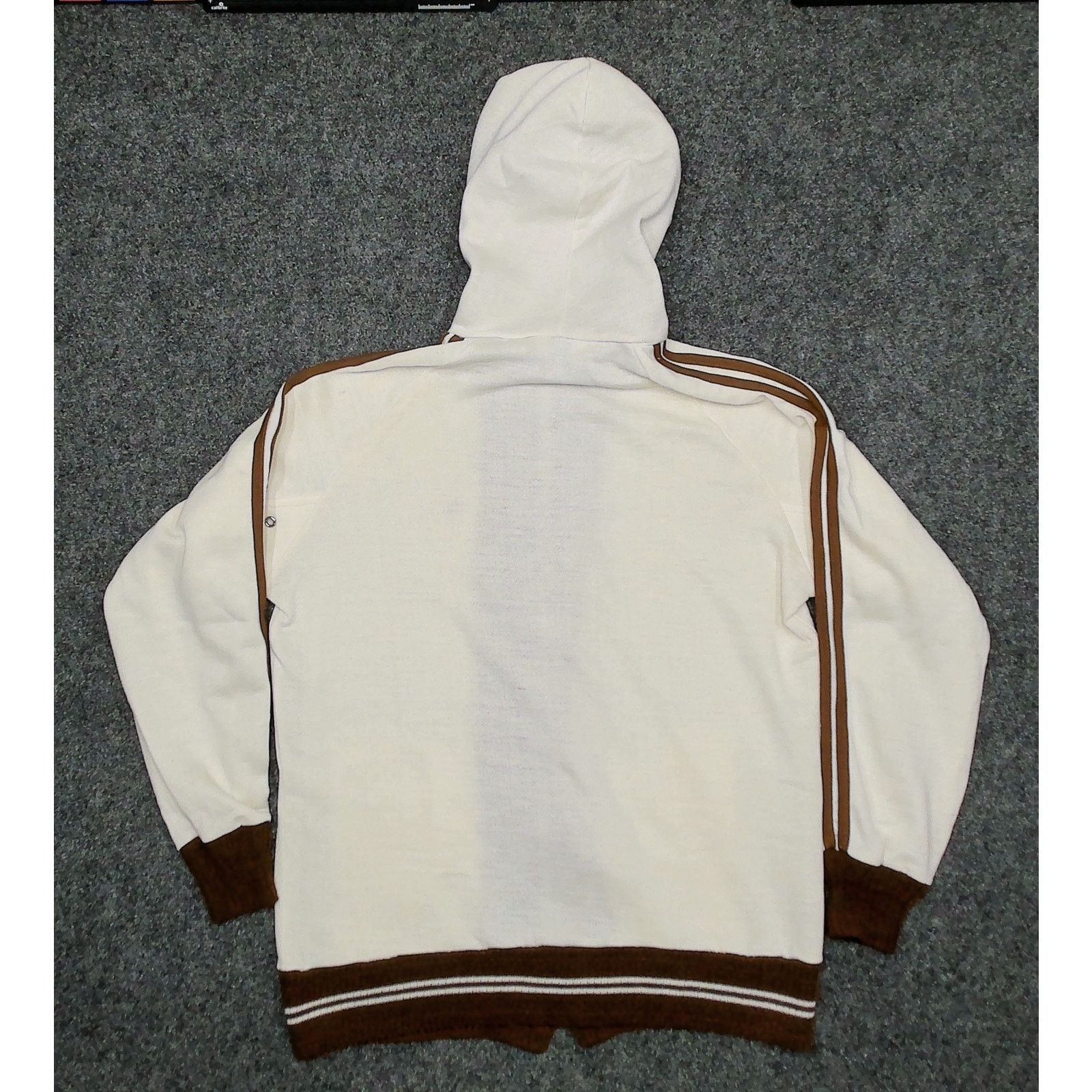 Vintage Vintage 1970s Channel Mark Ivory 2-Stripe Boxy Track Hoodie Size US M / EU 48-50 / 2 - 4 Thumbnail
