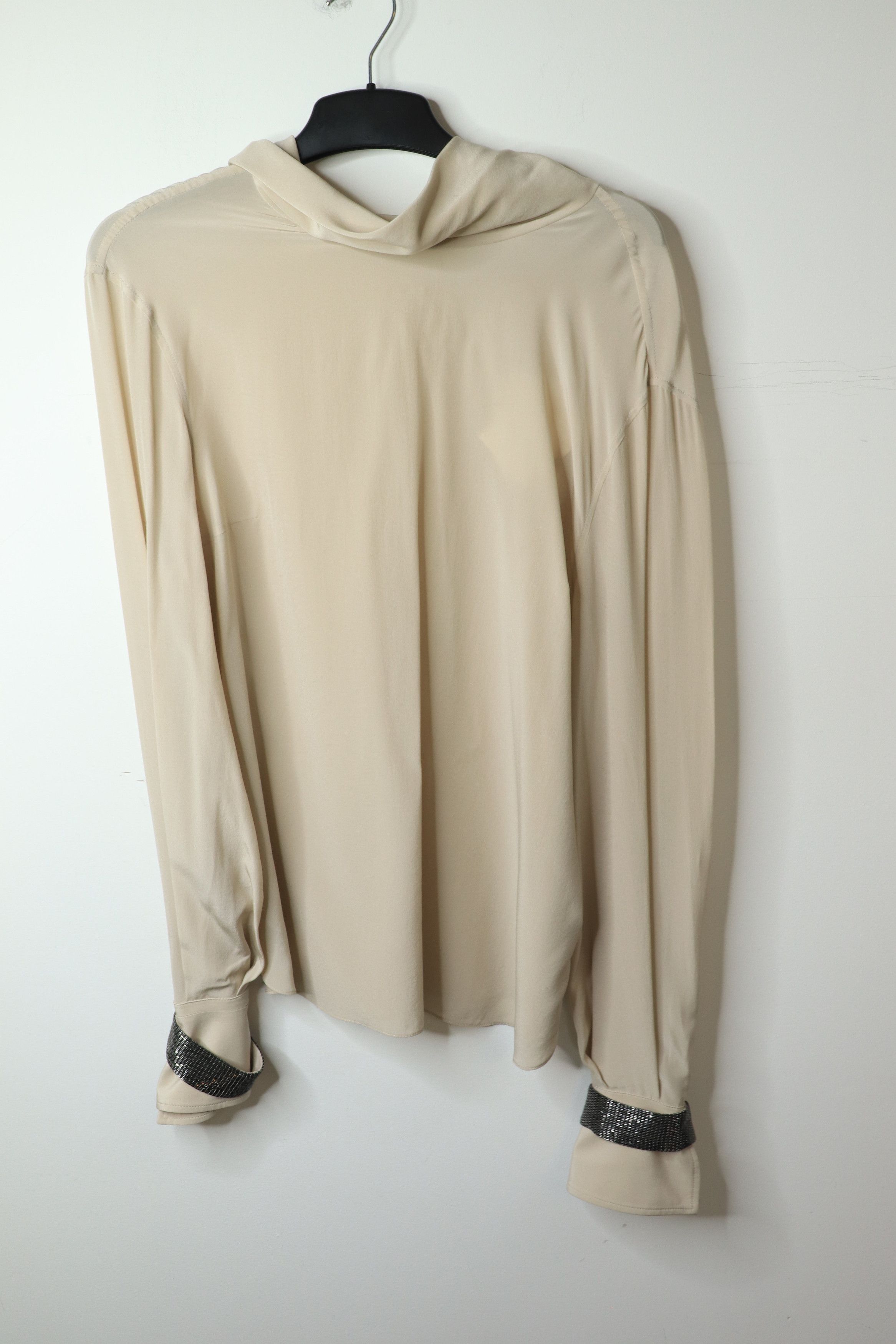Brunello Cucinelli Ecru monili cuff silk blouse - L Size ONE SIZE - 1 Thumbnail