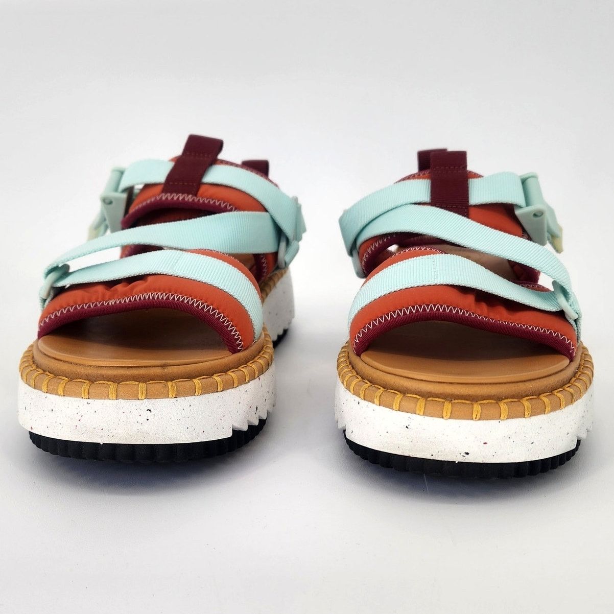 Chloe Chloé Lilli Multi-Strap Platform Sandals Orange/Teal EU 38 Size US 8 / IT 38 - 13 Thumbnail