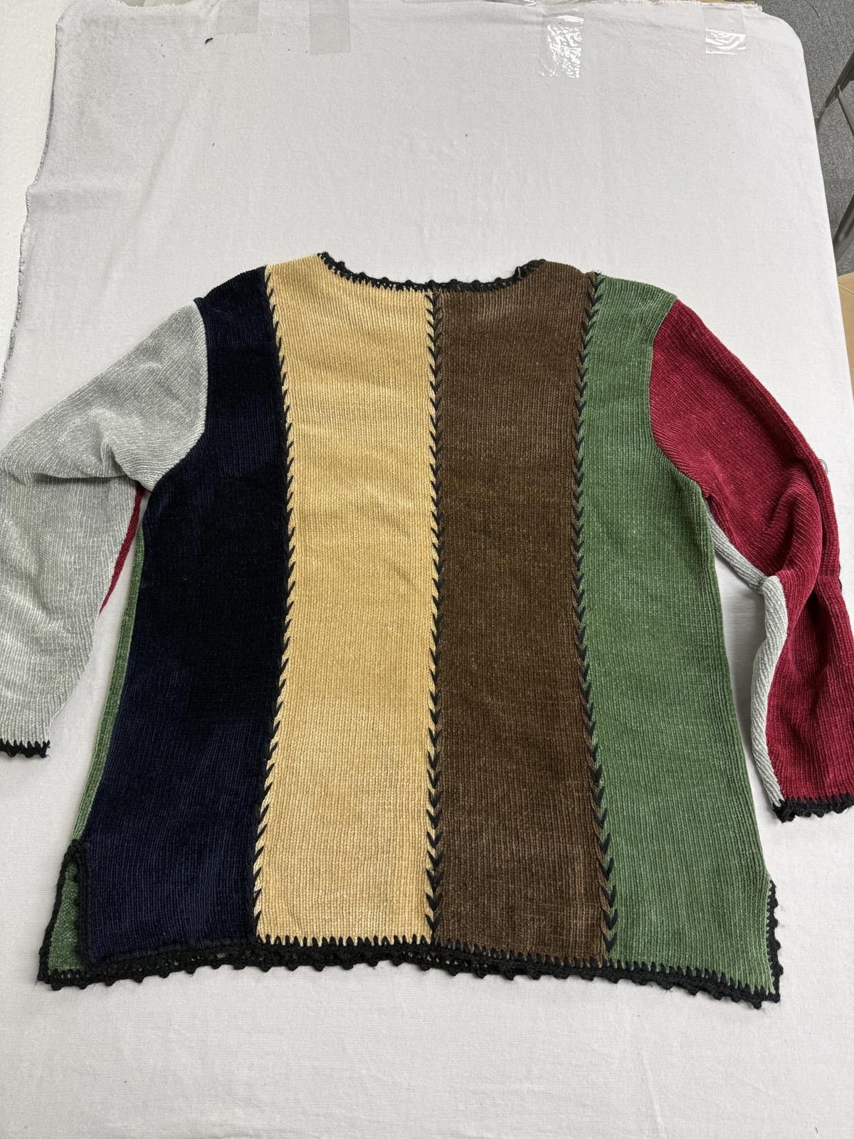 Blair Blair Womens Sweater Hippie Vertical Panels Colorful - L Size L / US 10 / IT 46 - 2 Thumbnail