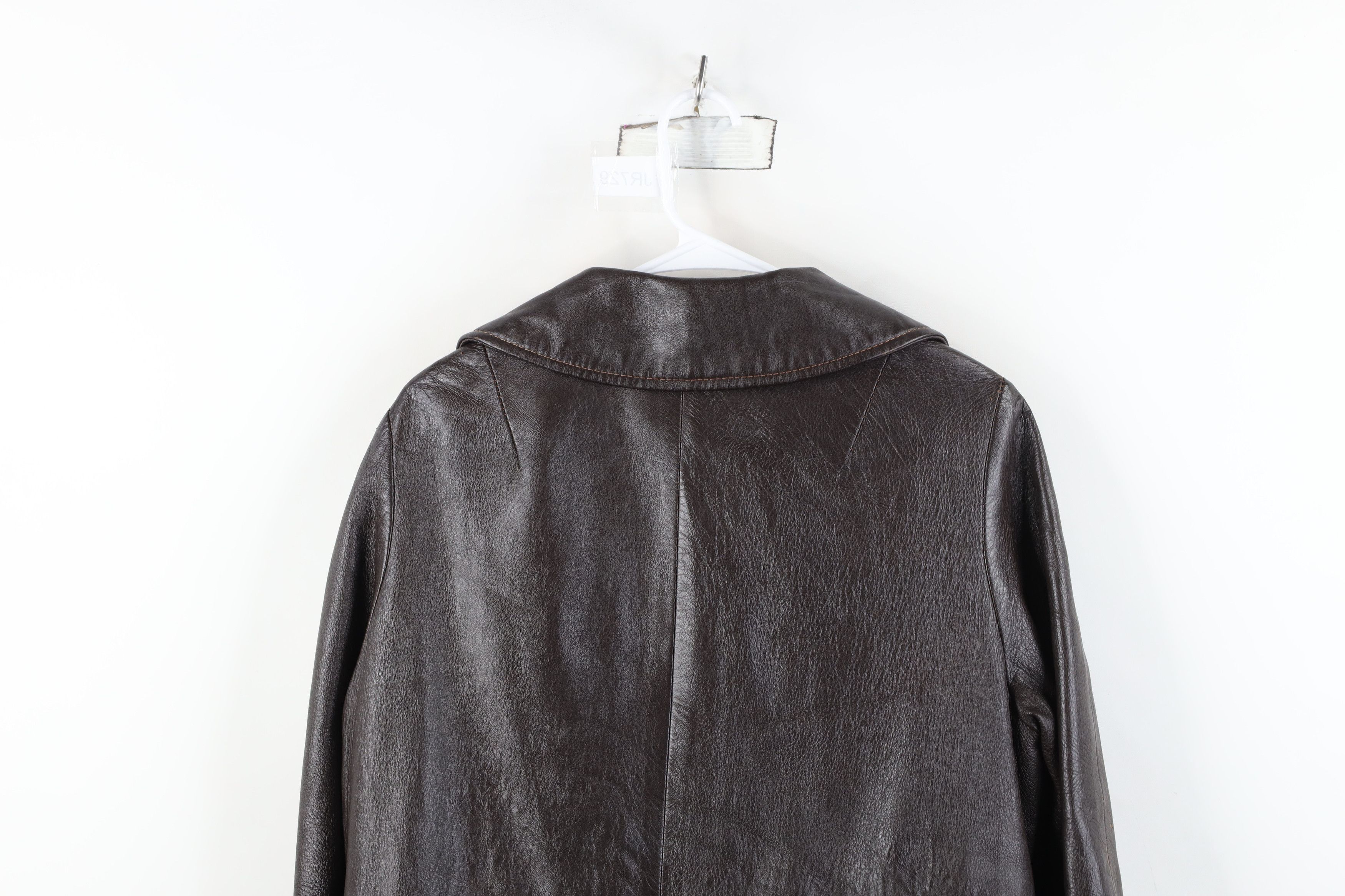 Vintage Vintage 70s Streetwear Leather Double Breasted Trench Coat Size L / US 10 / IT 46 - 13 Thumbnail