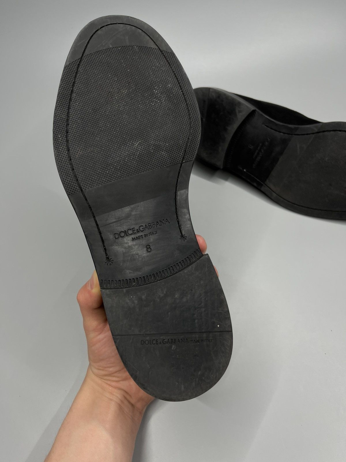 Dolce & Gabbana Dolce Gabbana Suede Black Lace Up Shoes Size US 8 / EU 41 - 14 Thumbnail