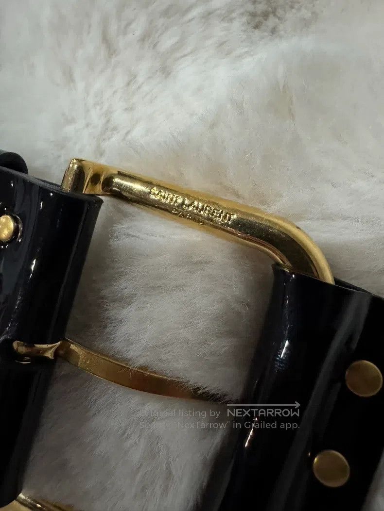 Saint Laurent Paris Saint Laurent Paris size 85 Black Gold Leather Belt Size ONE SIZE - 3 Thumbnail