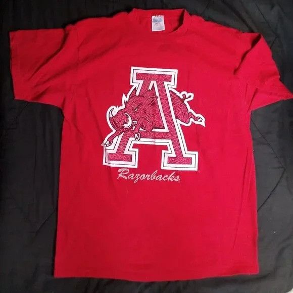 NCAA Vintage 90s Arkansas Razorbacks T-Shirt Size US XL / EU 56 / 4 - 2 Thumbnail