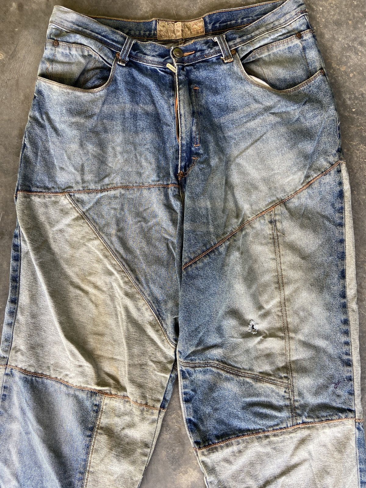 Hysteric Glamour × Japanese Brand Baggy Patchwork Denim Kapital Inspired Size US 35 - 3 Thumbnail