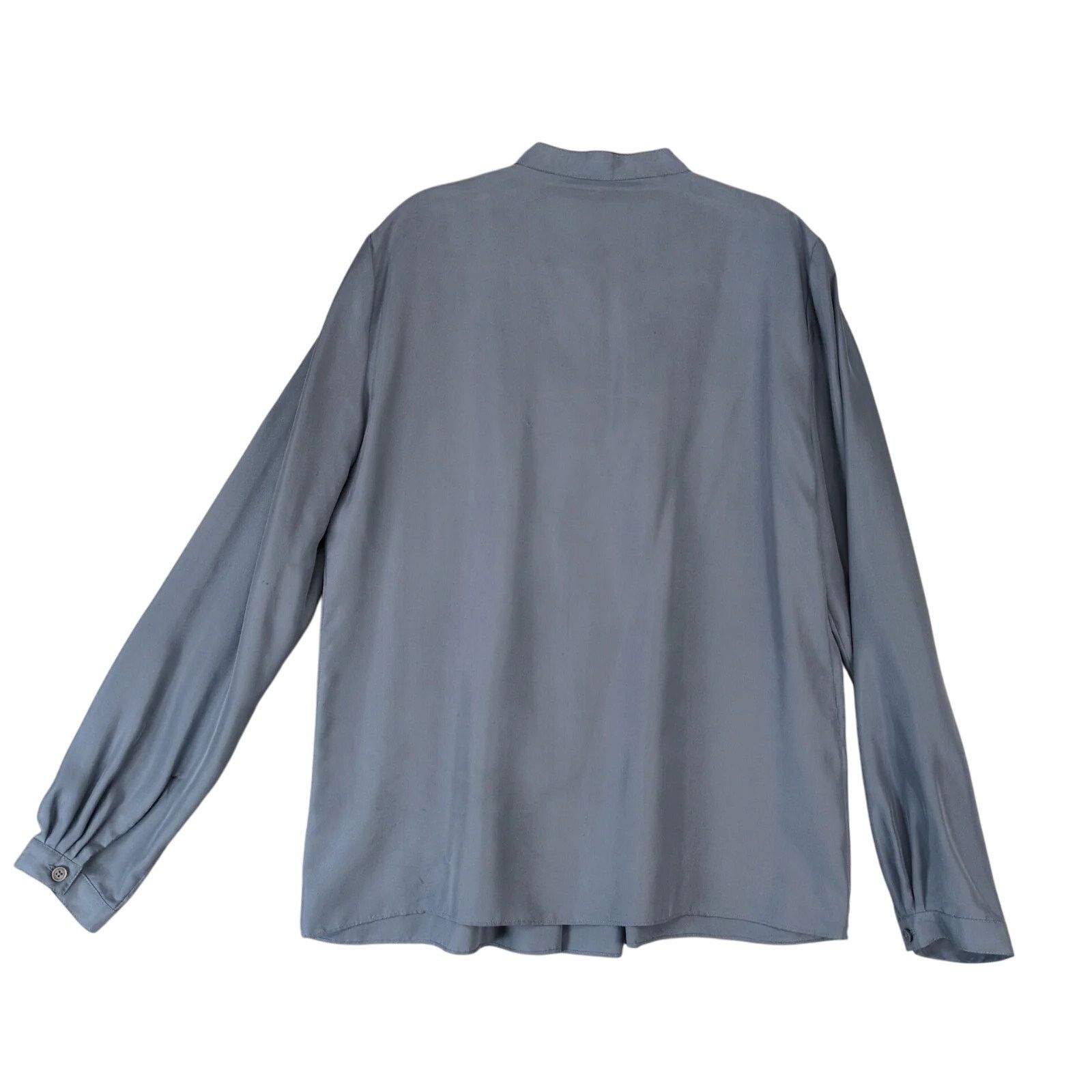 Michael Kors Michael Kors 100% Silk Gray Pleated Blouse Womens 12 Keyhole Size XL / US 12-14 / IT 48-50 - 2 Thumbnail