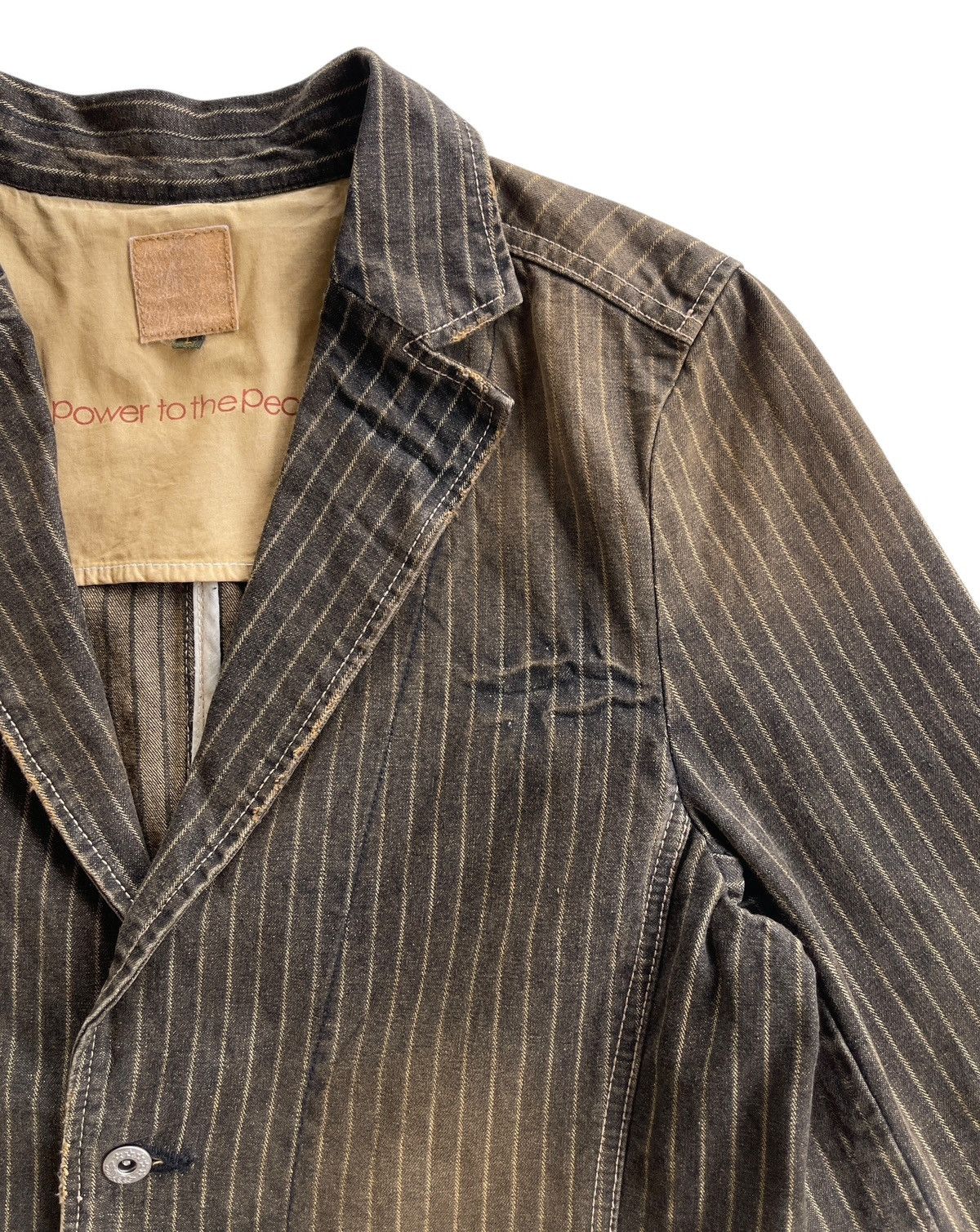 Japanese Brand PTTP Stripe Denim Chore Jacket Size US M / EU 48-50 / 2 - 10 Thumbnail