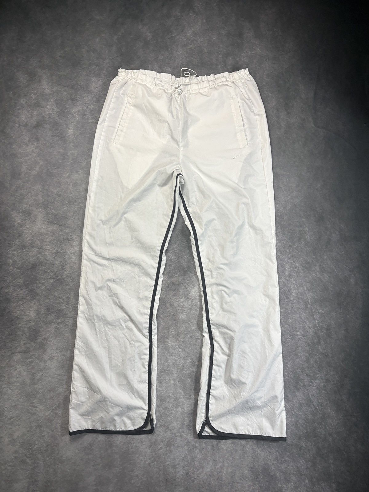 Nike × Vintage 2000s Nike Track Pants Vintage Nike Lined Nylon Flare Loose Size 32" / US 10 / IT 46 - 12 Thumbnail