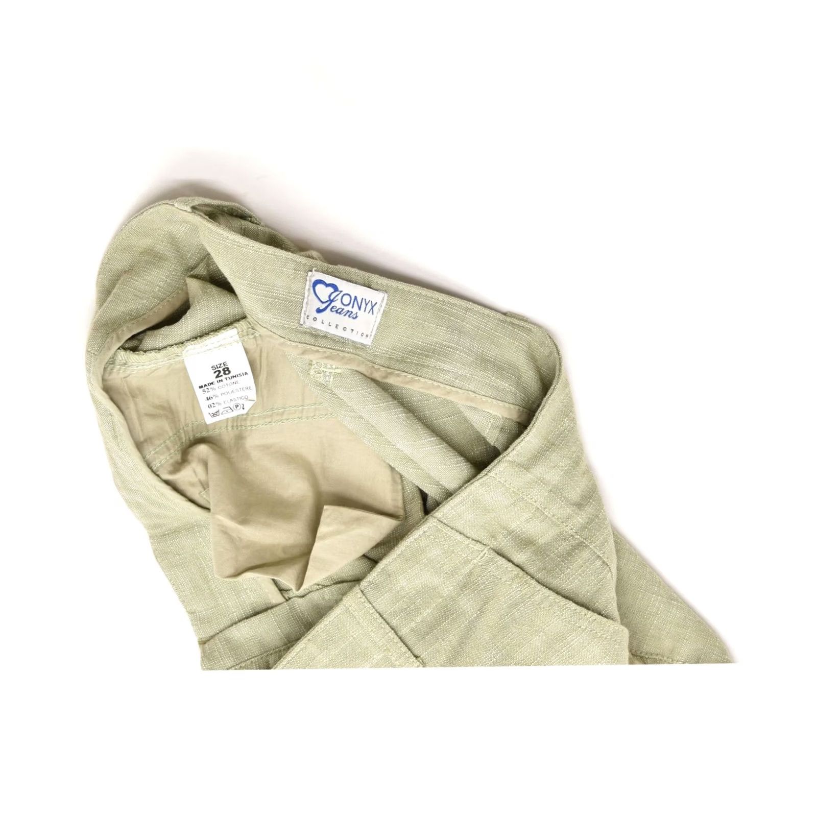 Vintage VINTAGE JONYX Womens Trousers Khaki Cotton W32 L31 Loose Fit Suit Size 24" / US 00 / IT 34 - 3 Thumbnail