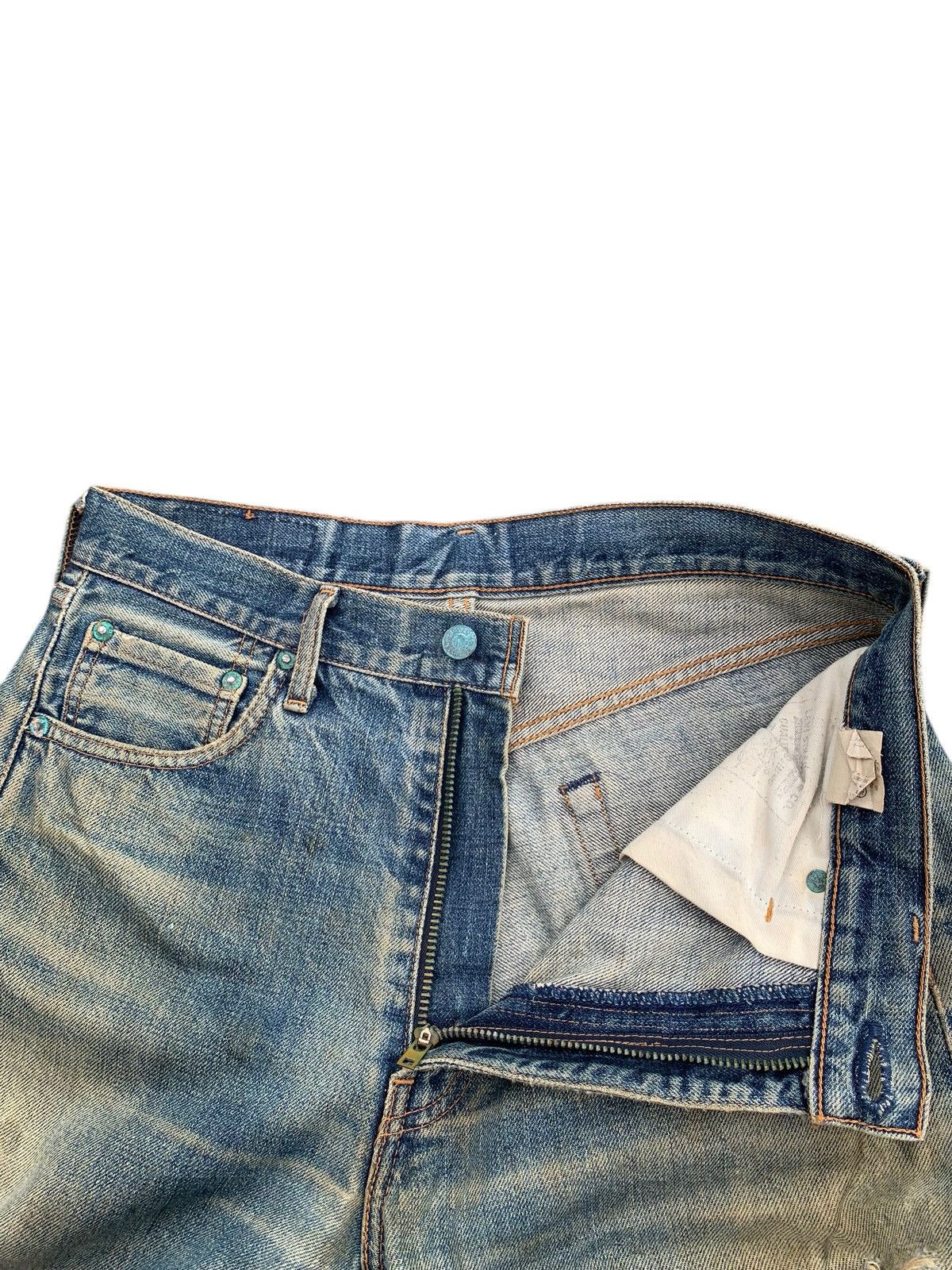 Levi's TRASHER💥VINTAGE LEVIS BIG E SELVEDGE DAMAGE DISTRESSED DENIM Size US 31 - 12 Thumbnail