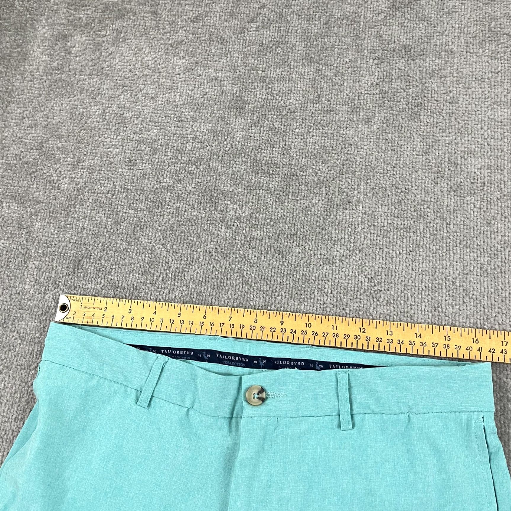 Tailorbyrd TAILORBYRD Shorts Mens Regular Size 32 Blue Green Chino 8.5" Inseam Casual Golf Pants Pockets Size US 32 / EU 48 - 5 Thumbnail