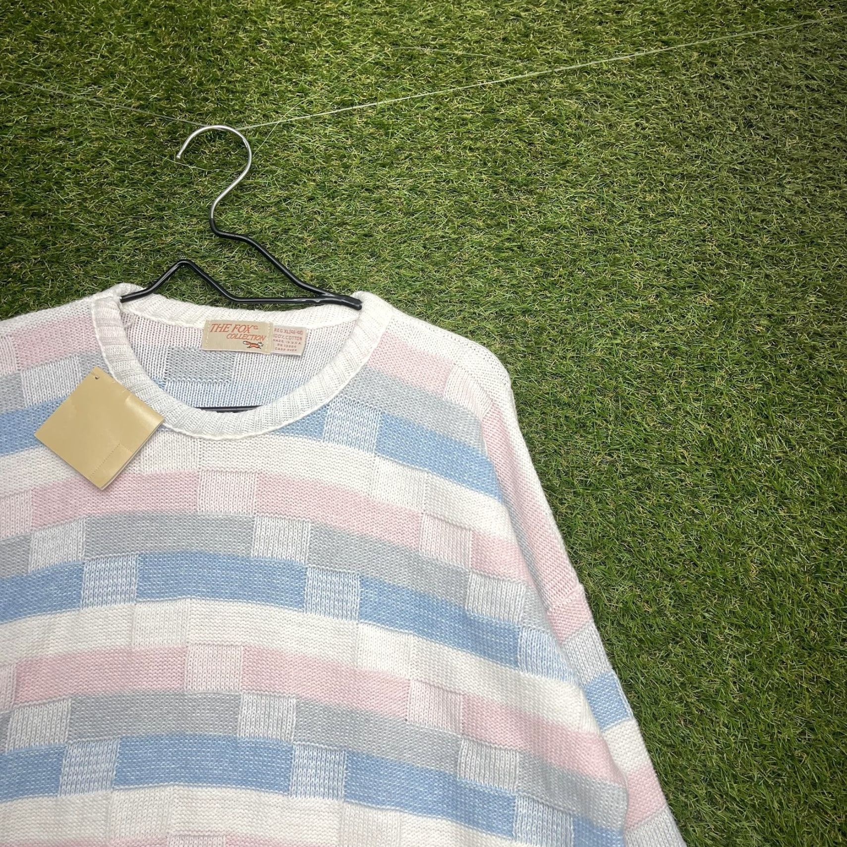 Vintage VINTAGE The Fox Collection Sweater Mens XL Pastel Striped Knit Pullover USA Size US XL / EU 56 / 4 - 2 Thumbnail