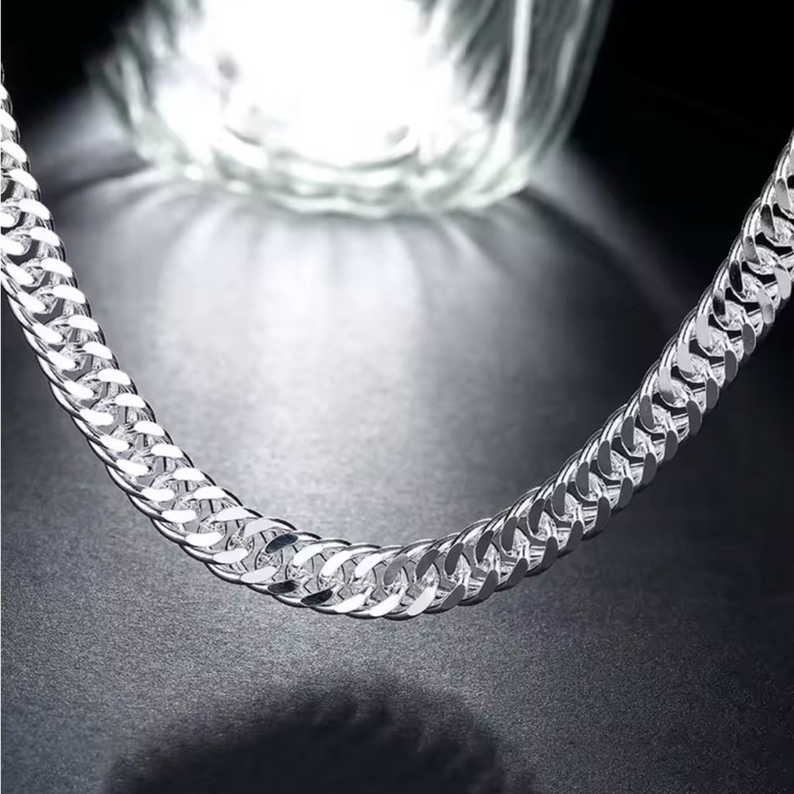 Other Width 6MM chain 925 Sterling Silver Plated Necklaces Size ONE SIZE - 2 Thumbnail