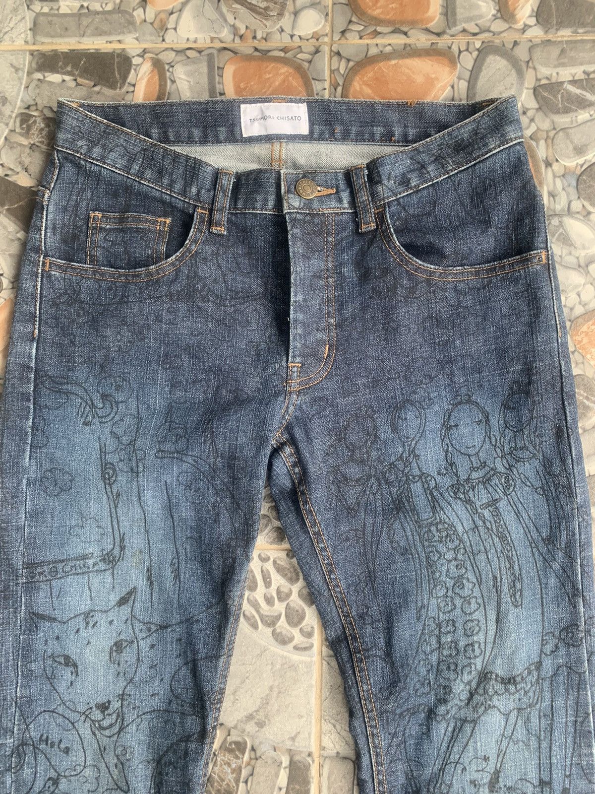 Issey Miyake × Tsumori Chisato × Vintage Tsumori Chisato Japan Overprint Skinny Jeans Size 26" / US 2 / IT 38 - 7 Thumbnail