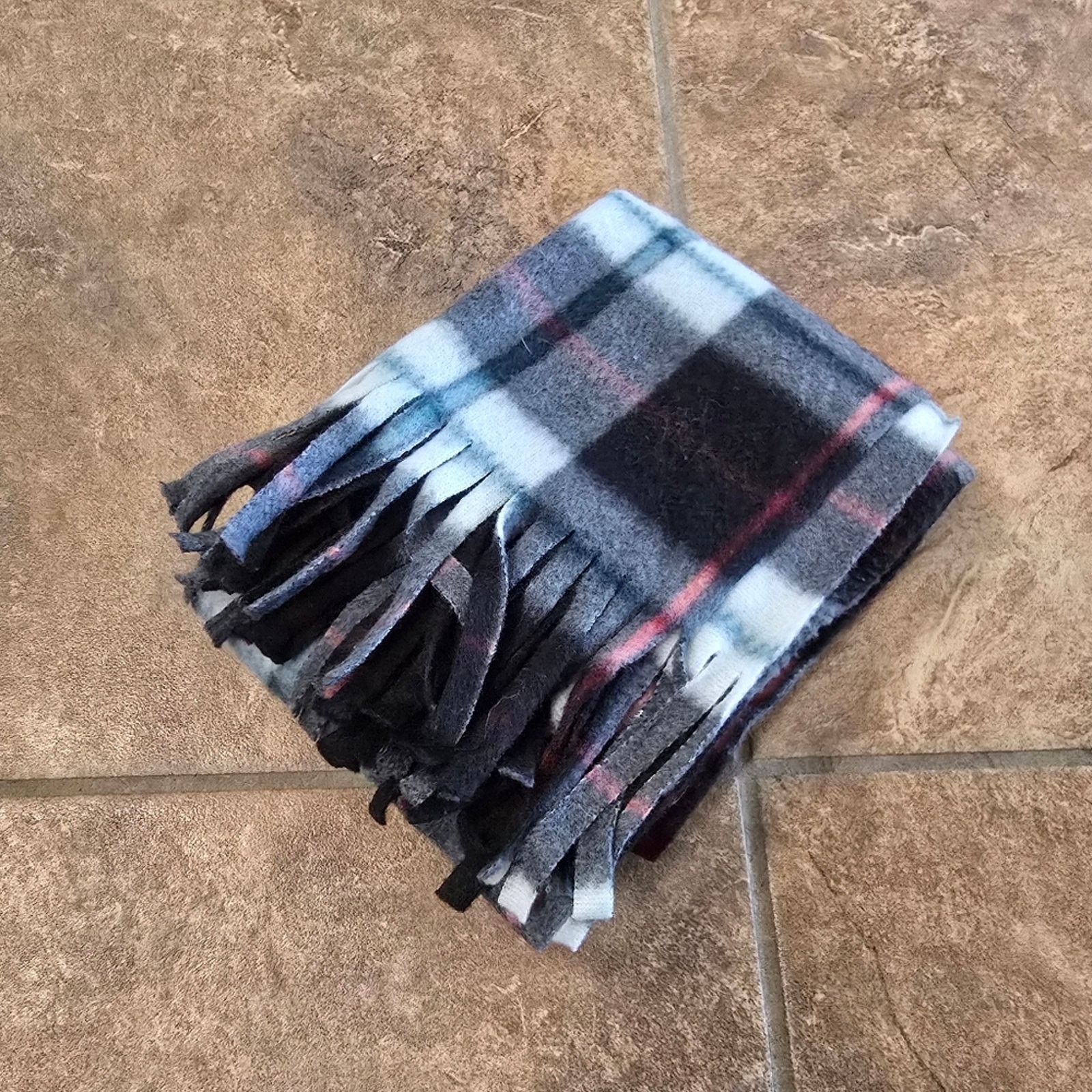 Other Multicolored Plaid Fringed Scarf Size ONE SIZE - 3 Thumbnail