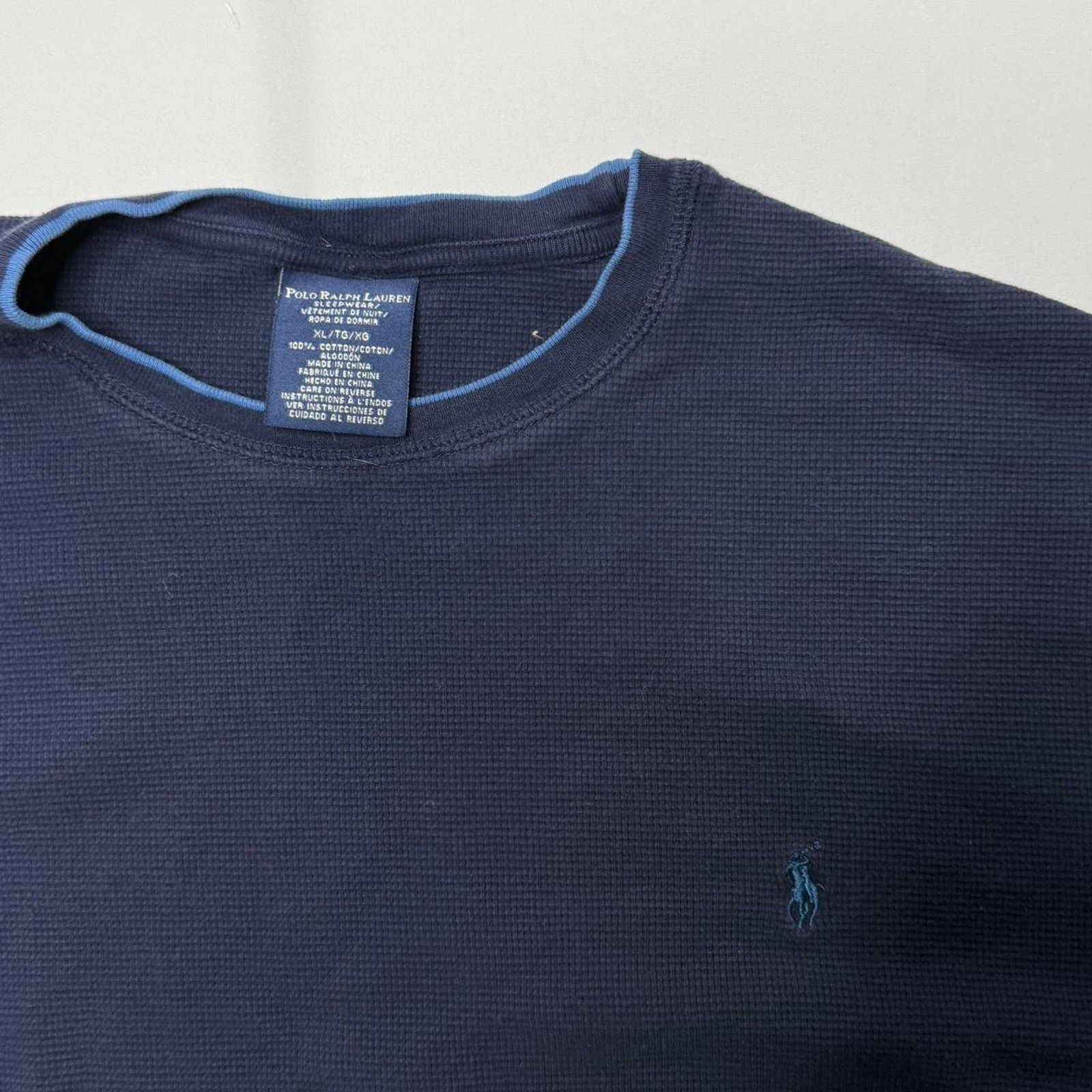 Polo Ralph Lauren Polo Ralph Lauren Thermal Long Sleeve Shirt XL Navy Blue Size US XL / EU 56 / 4 - 3 Thumbnail