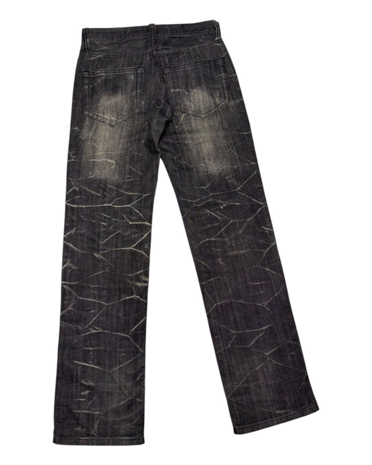 Kapital Vintage Crackle Wash Black Distressed Denim Jeans Size US 30 / EU 46 - 6 Thumbnail