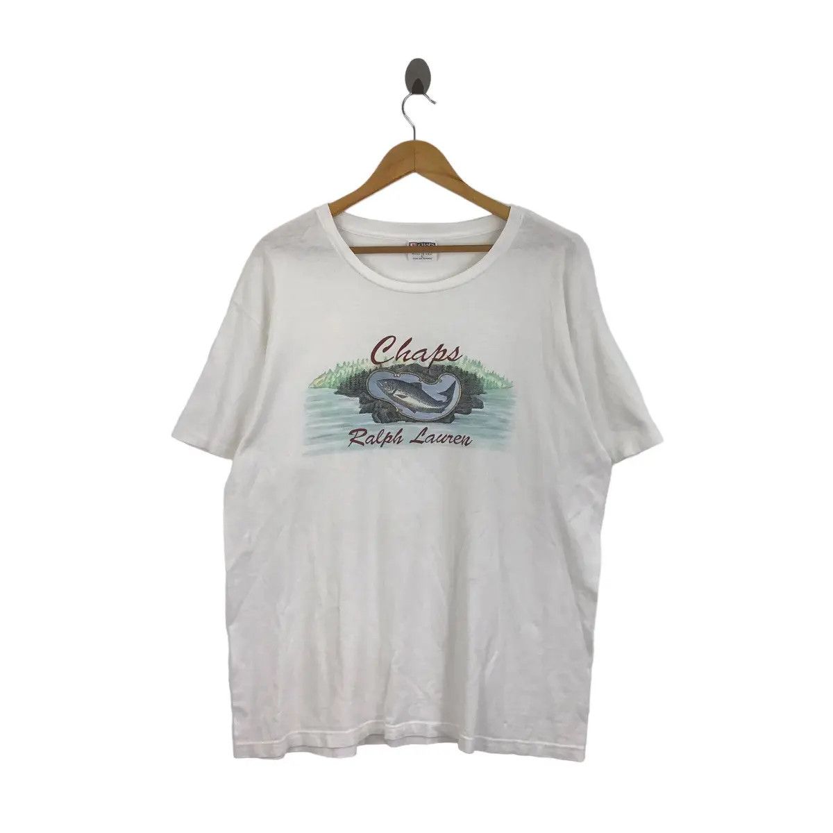 Chaps Ralph Lauren Vtg 90’ CHAPS RALPH LAUREN Sea Bass Fishing Outdoor Tee Shir Size US L / EU 52-54 / 3 - 1 Thumbnail