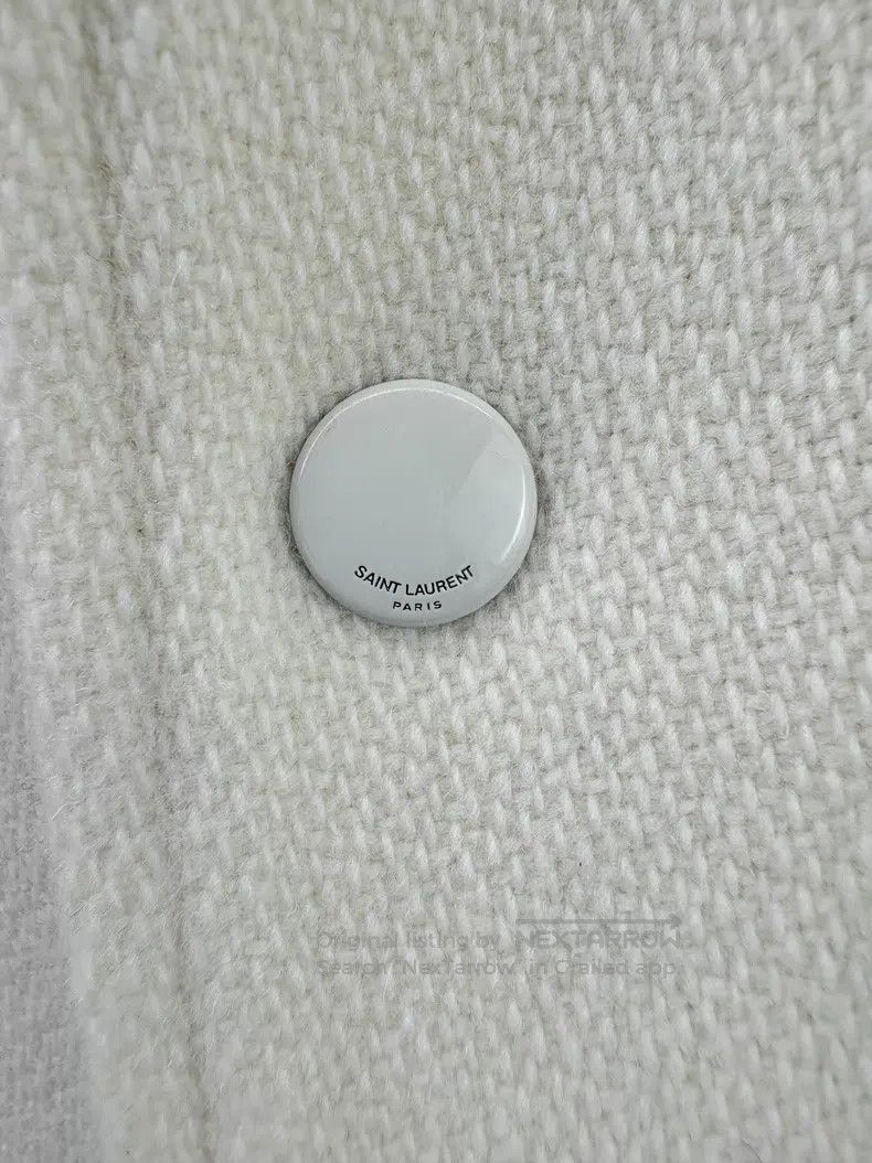 Saint Laurent Paris Saint Laurent Paris White Leather Trim Baseball Jacket i Size US M / EU 48-50 / 2 - 3 Thumbnail