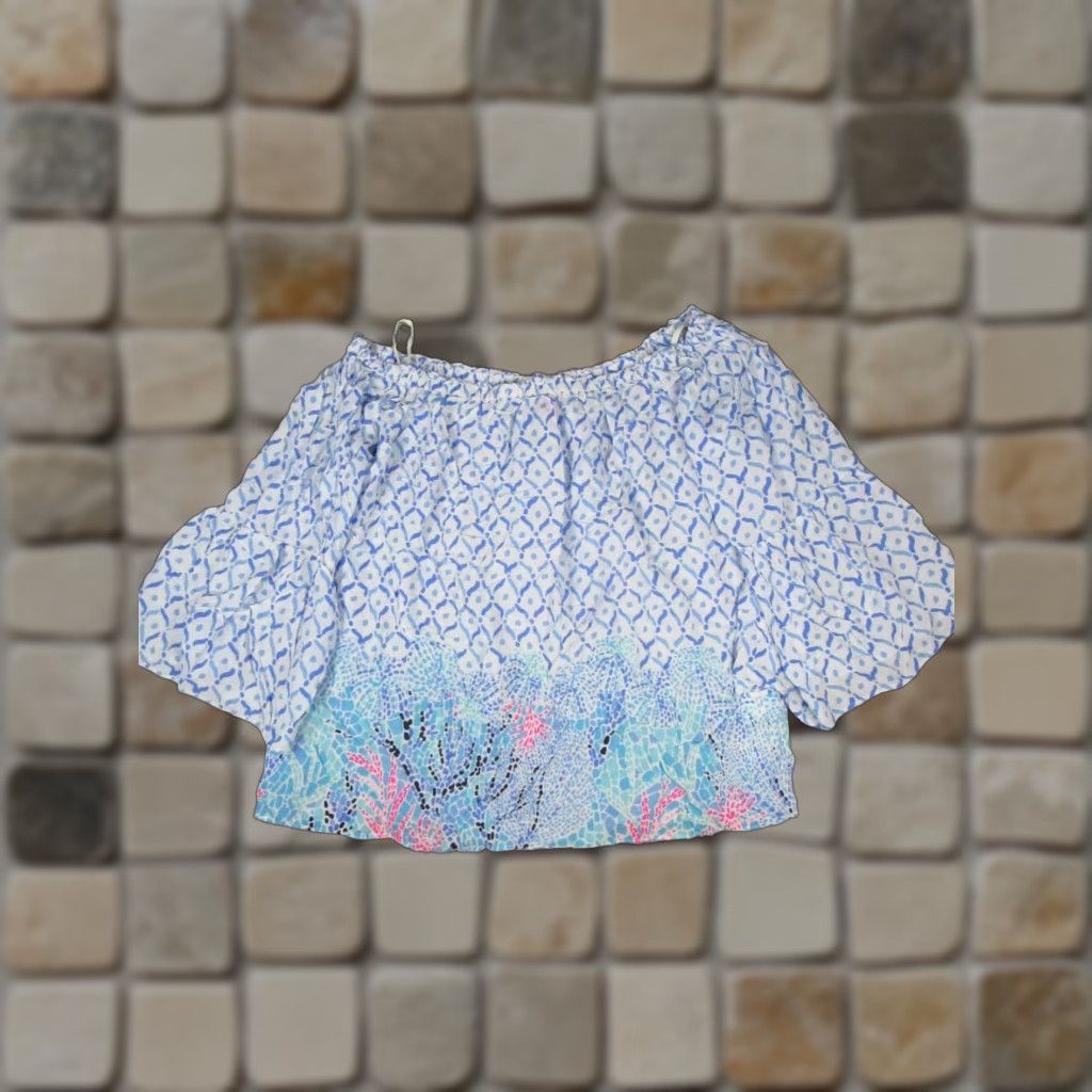 Lilly Pulitzer Lilly Pulitzer Shirt Womens Small Blue White Blouse Size S / US 4 / IT 40 - 1 Thumbnail
