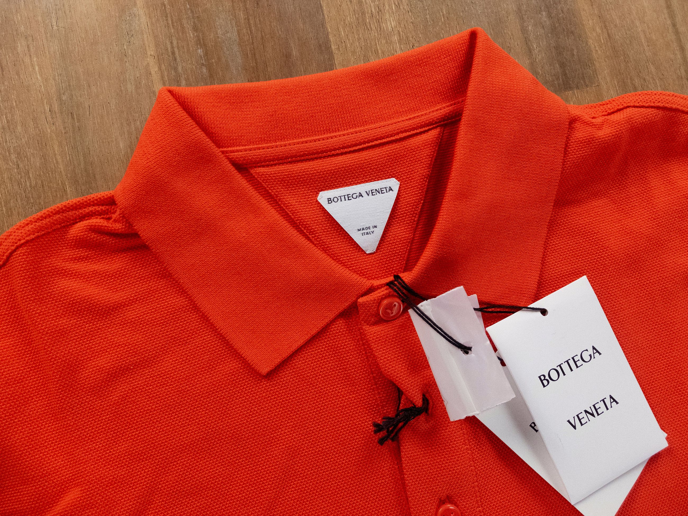 Bottega Veneta BOTTEGA VENETA solid orange pique cotton polo shirt Medium q Size US M / EU 48-50 / 2 - 3 Thumbnail