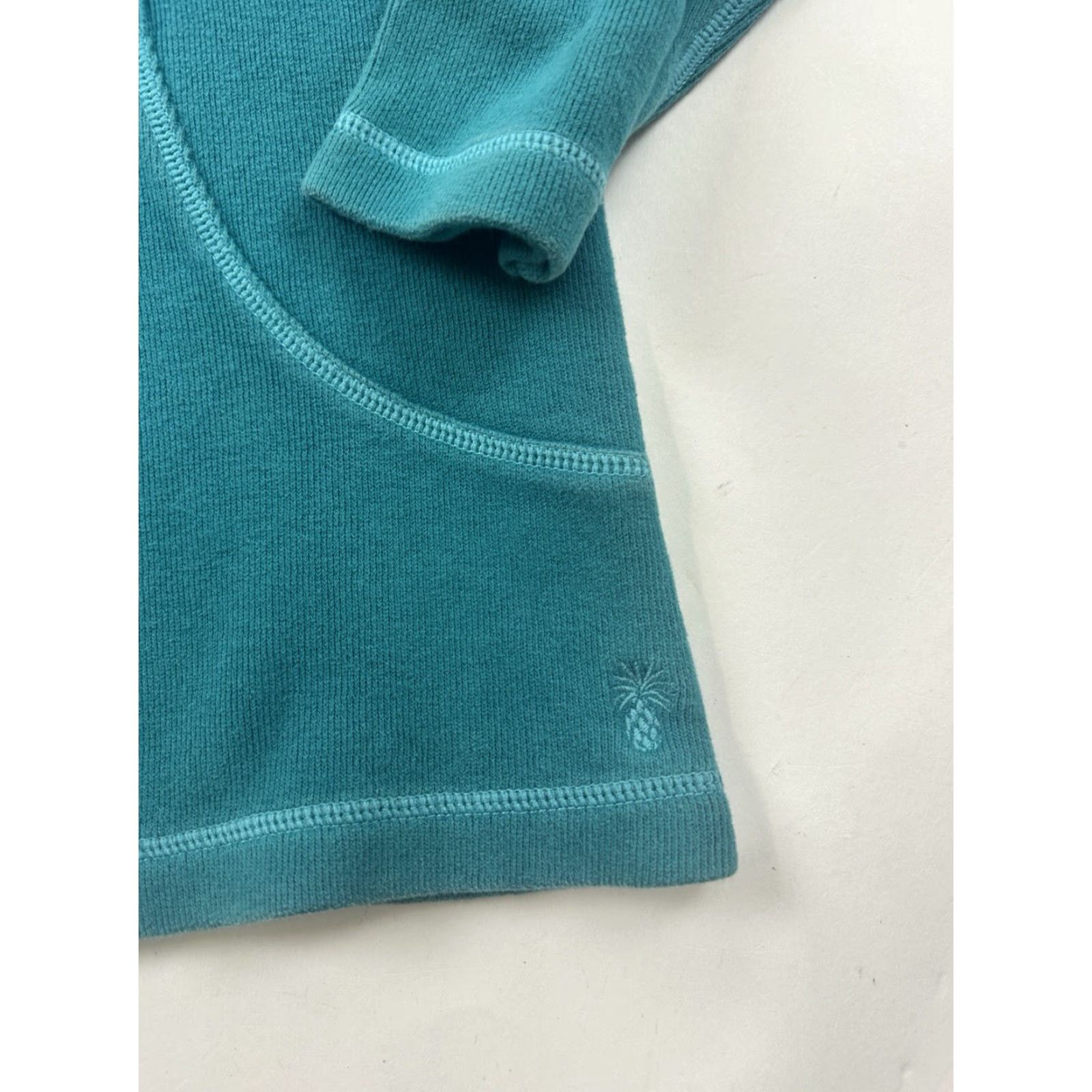 Tommy Bahama Tommy Bahama Sweater Womens S Green 1/4 1/2 Zip Long Sleeve Pullover Ladies Mock Neck Logo Beach Pattern Solid Knit Size S / US 4 / IT 40 - 2 Thumbnail