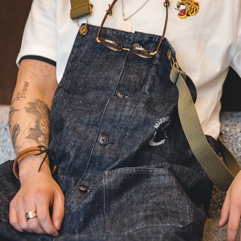Japanese Brand 💥Marine deck navy retro overall Size US 35 - 5 Thumbnail