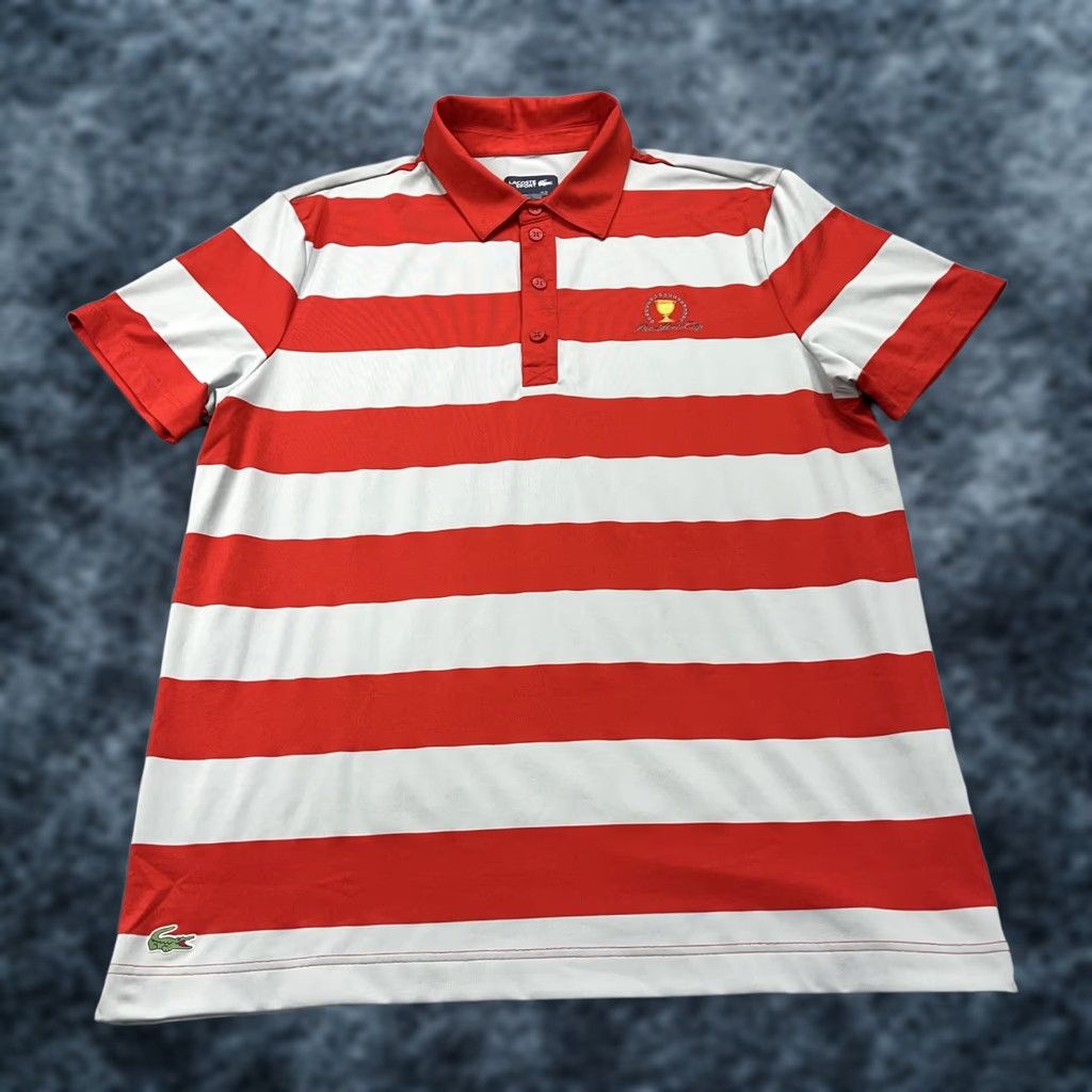 Lacoste Lacoste Sport Polo Shirt Mens XL Red Golf Logo Striped VINTAGE? Size US XL / EU 56 / 4 - 1 Thumbnail