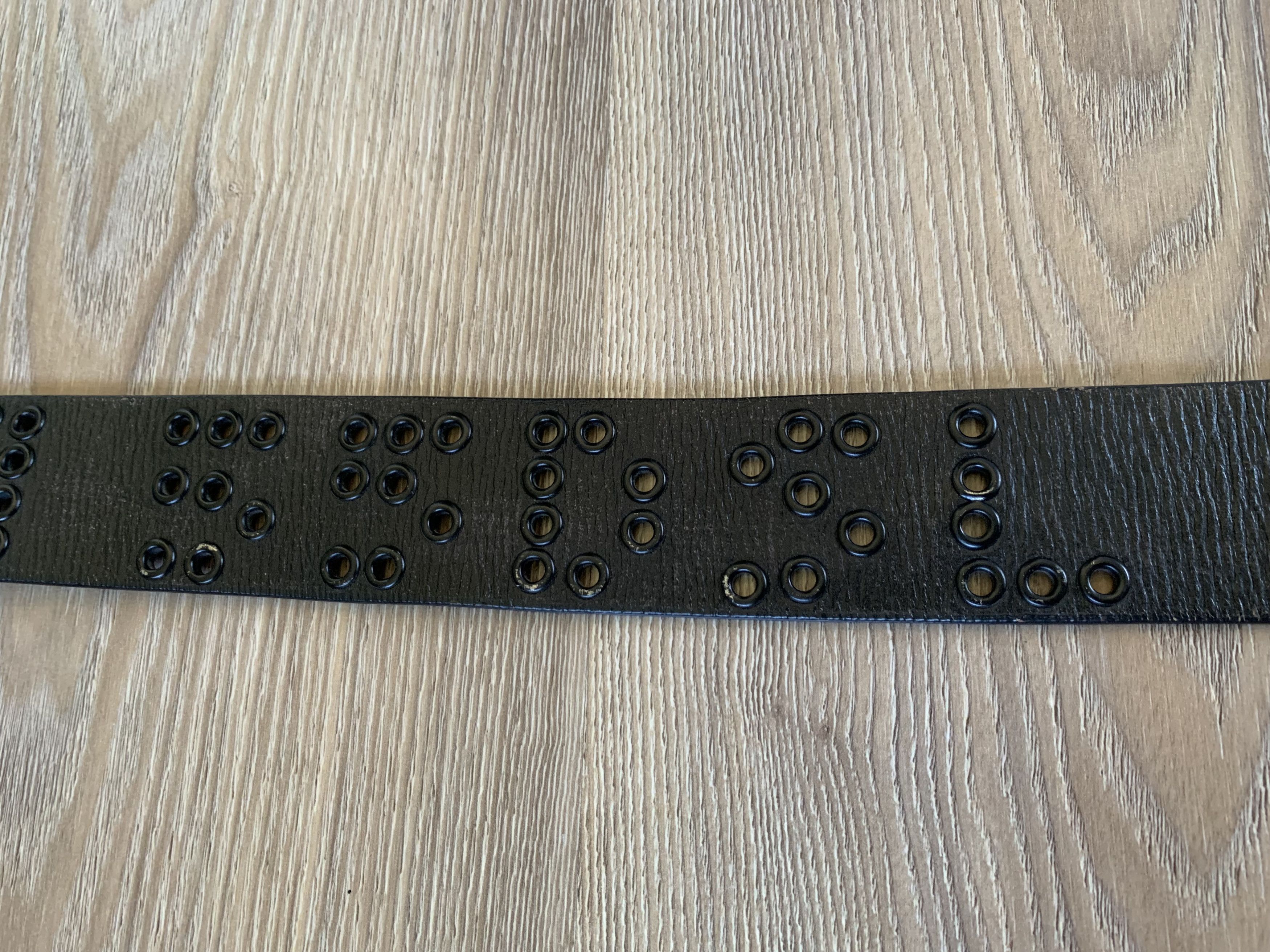 55DSL × Diesel 55DSL Vintage Archival Wide Rivet Perforated Leather Belt Size ONE SIZE - 6 Thumbnail