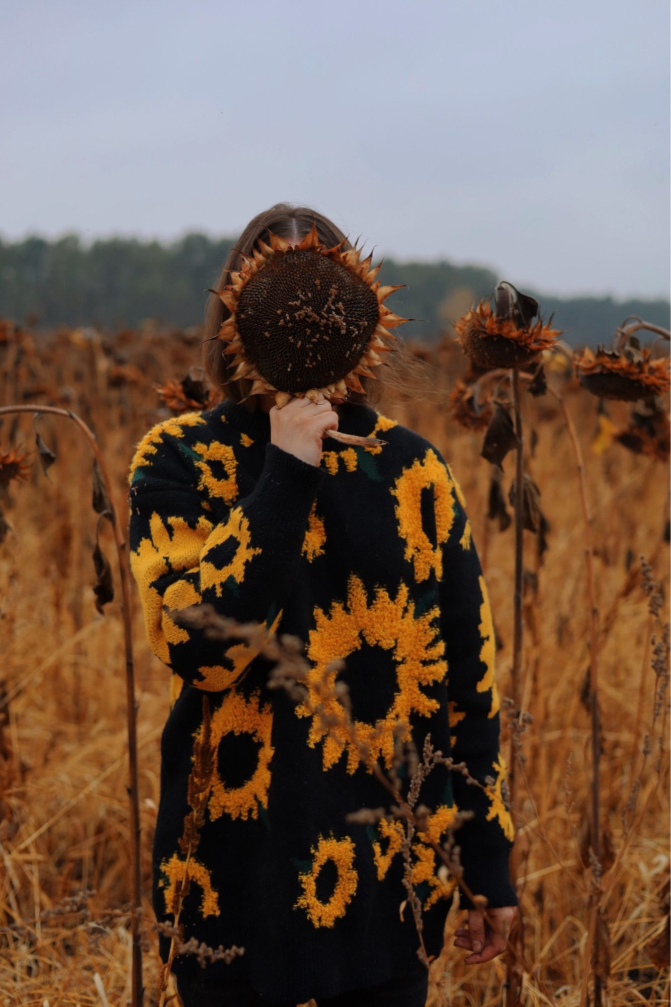 Japanese Brand × Vintage Japanese Vintage Sunflower Knitted Sweater Size US M / EU 48-50 / 2 - 7 Thumbnail