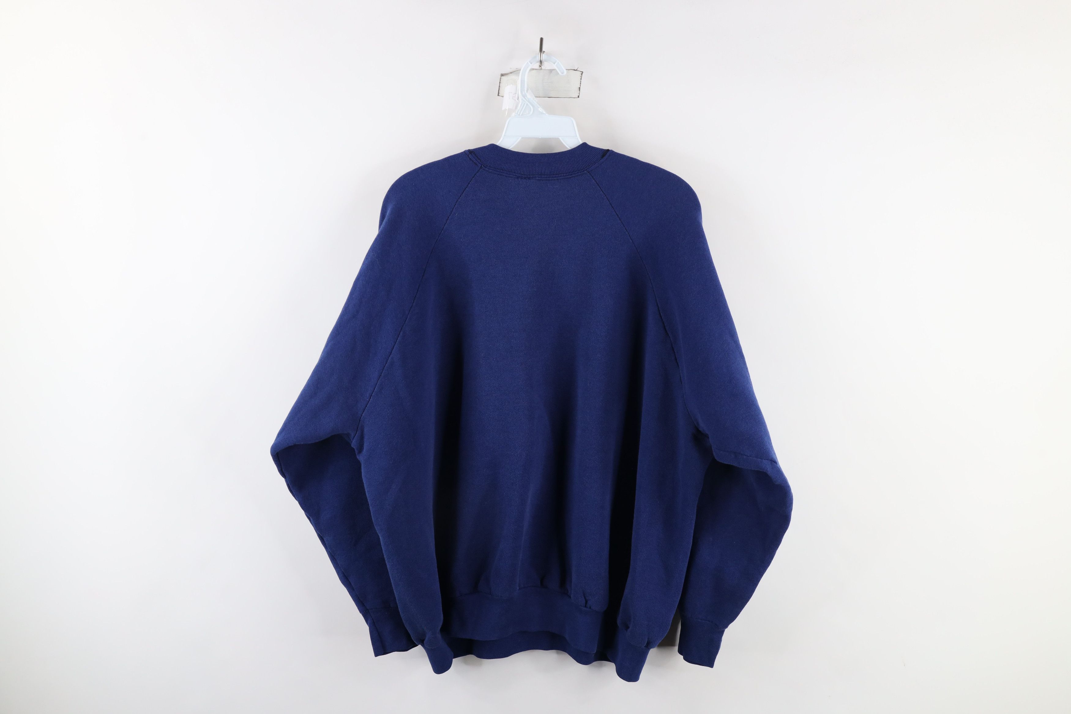 Vintage Vintage 90s Streetwear Blank Crewneck Sweatshirt Blue USA Size XL / US 12-14 / IT 48-50 - 8 Thumbnail