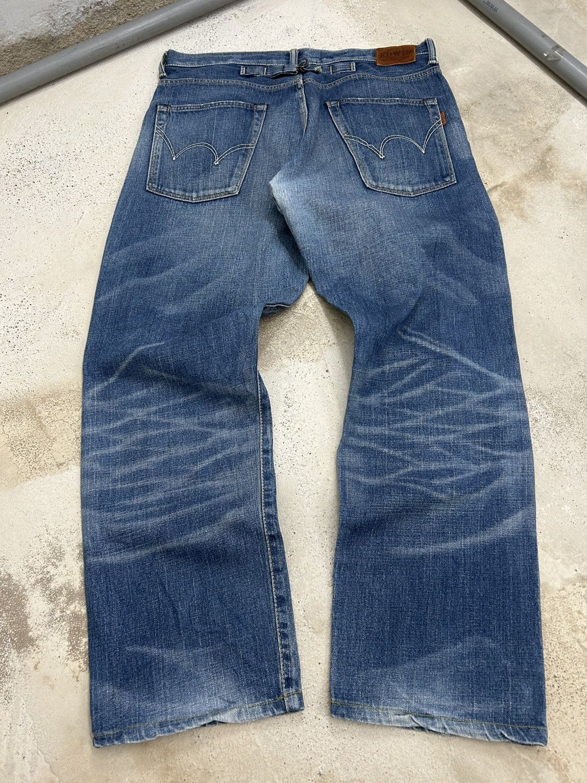 Edwin Edwin 505z Selvedge Buckle Back Baggy Denim Orange Tab Size US 35 - 3 Thumbnail