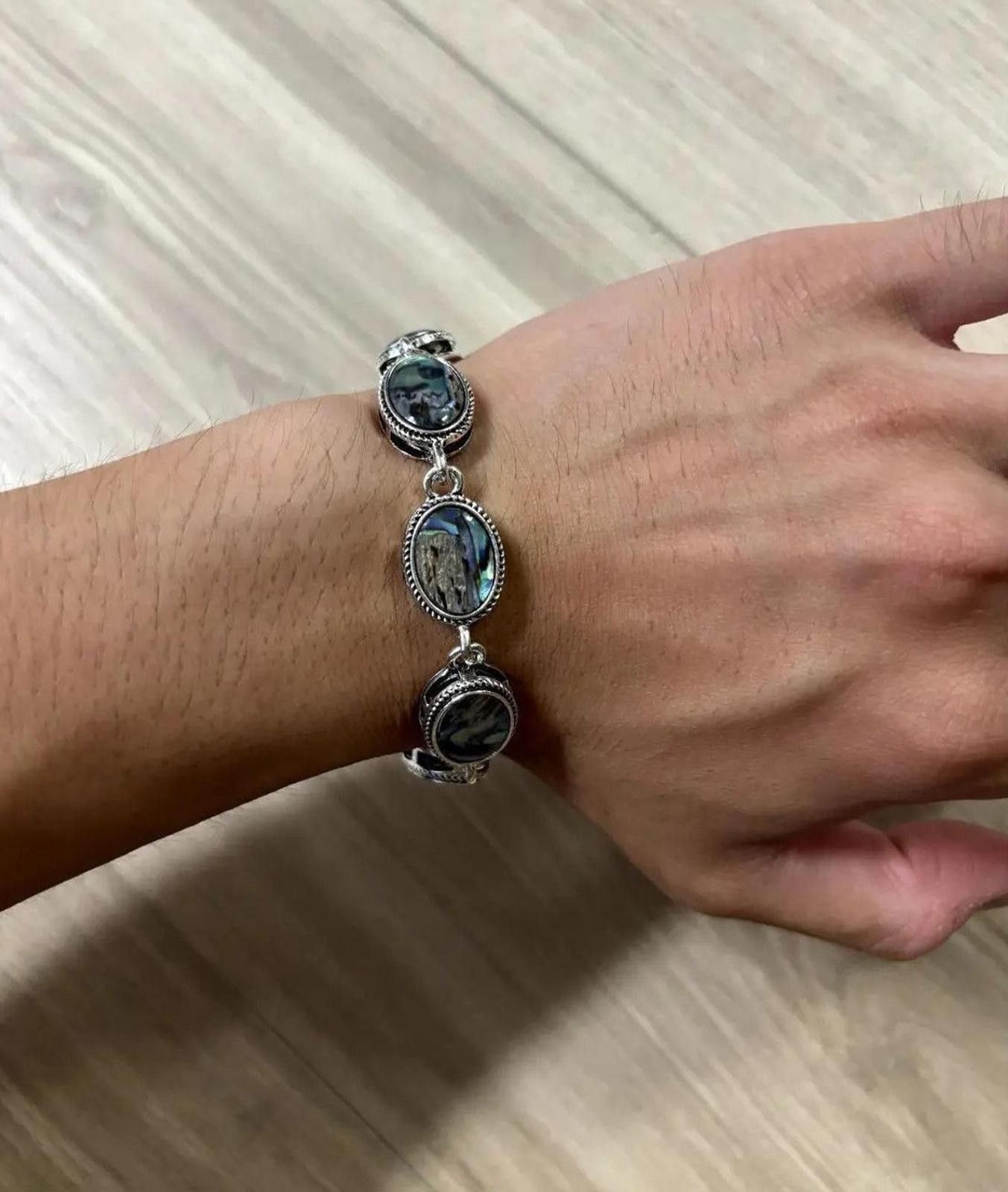 Jewelry Marble Charm Bracelet in Silver, Men's