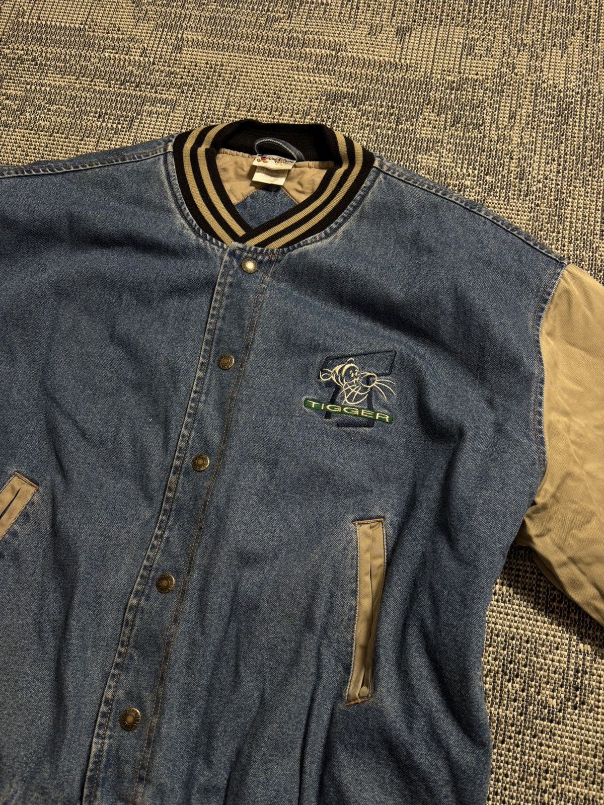 Disney Vintage Rare Disney Tiger USA Denim Bomber Jacket Size US XL / EU 56 / 4 - 7 Thumbnail