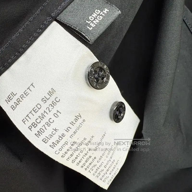 Neil Barrett Neil Barrett Black Long Sleeve Shirt . Size US S / EU 44-46 / 1 - 6 Thumbnail