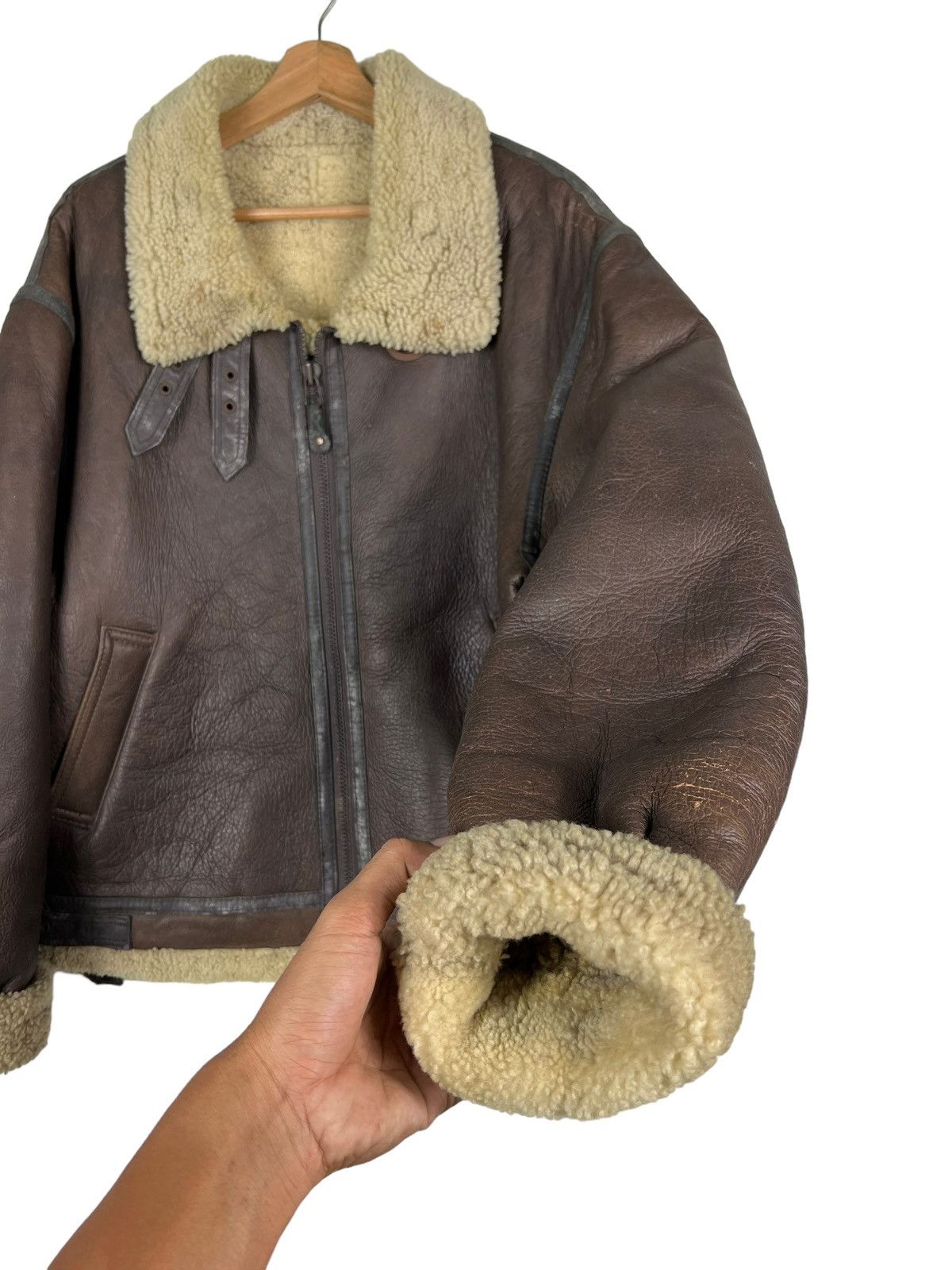 Vintage 🔥 VINTAGE B-3 SHEARLING LEATHER JACKET Size US M / EU 48-50 / 2 - 9 Thumbnail