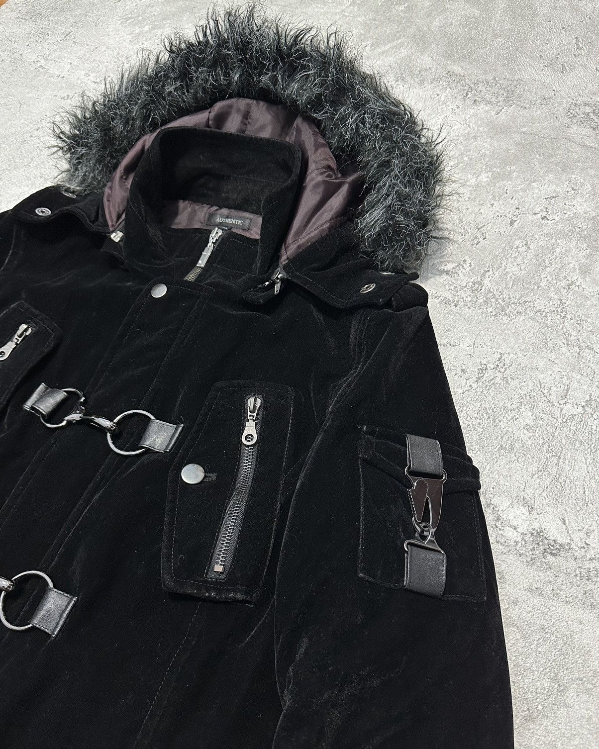 Japanese Brand 2000s Authentic Velvet Faux Fur Jacket Ifsixwasnine Style Size US M / EU 48-50 / 2 - 4 Thumbnail