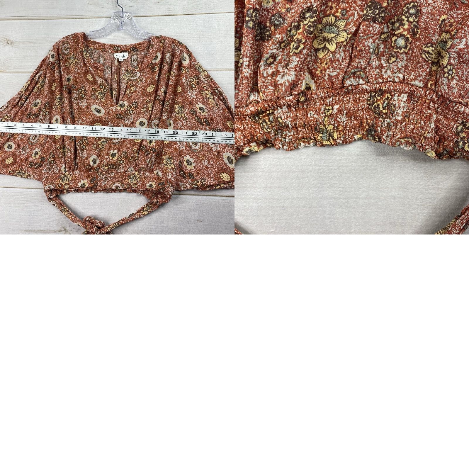 Nicole Miller Nicole Miller Top Womens M Crop Tie Waist Boho Floral Sleeves 3/4 Multicolor Festival Western Bohemian Tank Shirt G Womens Size M / US 6-8 / IT 42-44 - 8 Thumbnail