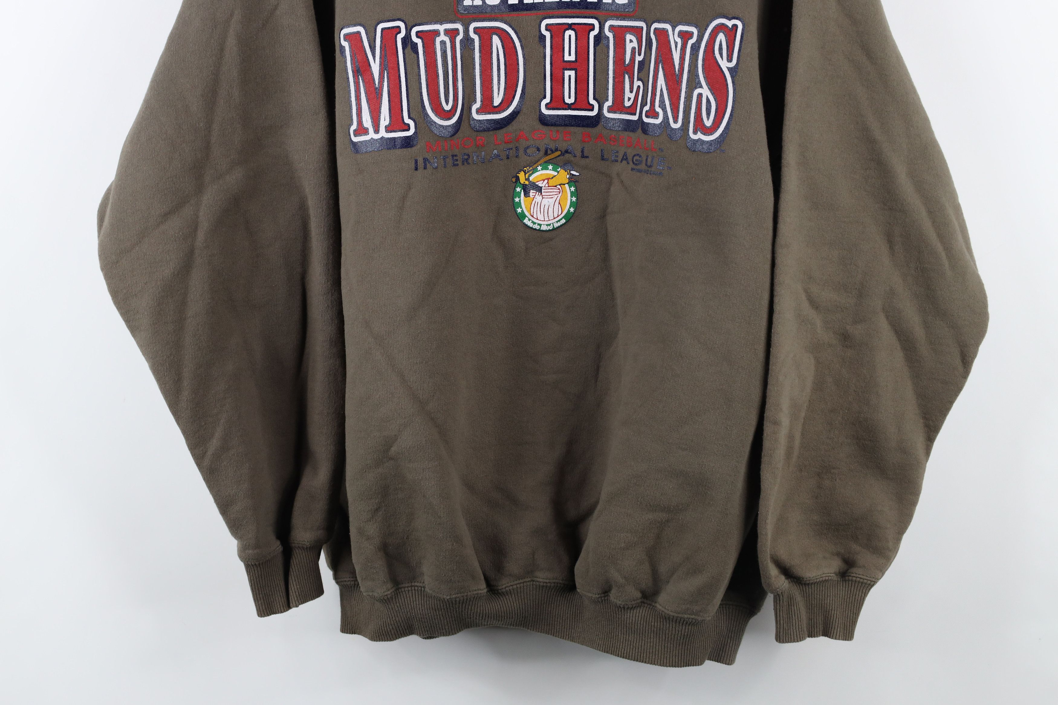 Vintage Vintage 90s League Baseball Toledo Mud Hens Sweatshirt Brown Size US L / EU 52-54 / 3 - 3 Thumbnail