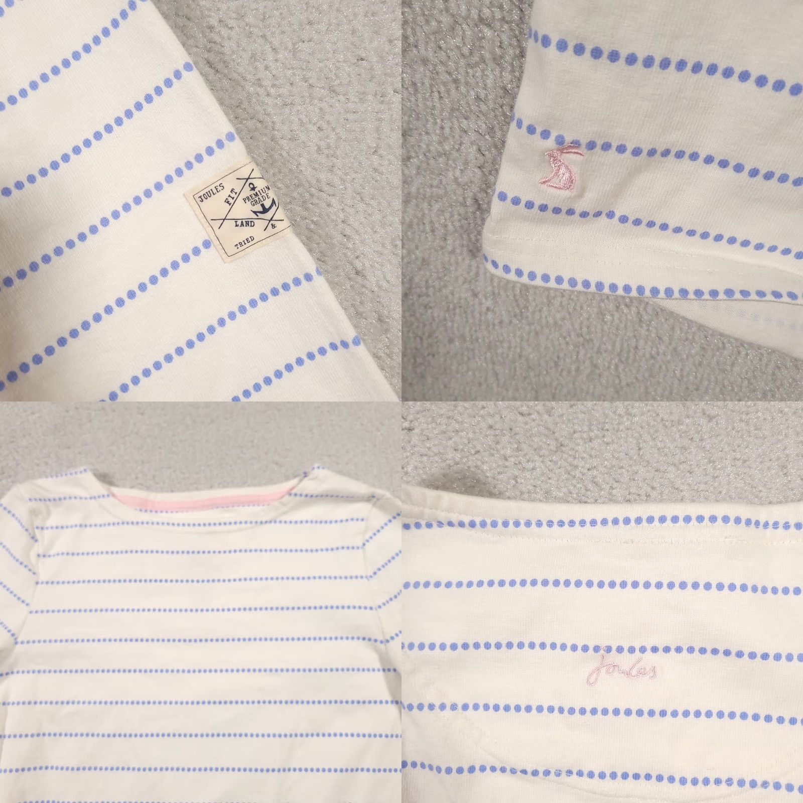 Vintage Joules Top White Blue Sz 6 Long Sleeve Striped Size M / US 6-8 / IT 42-44 - 8 Thumbnail