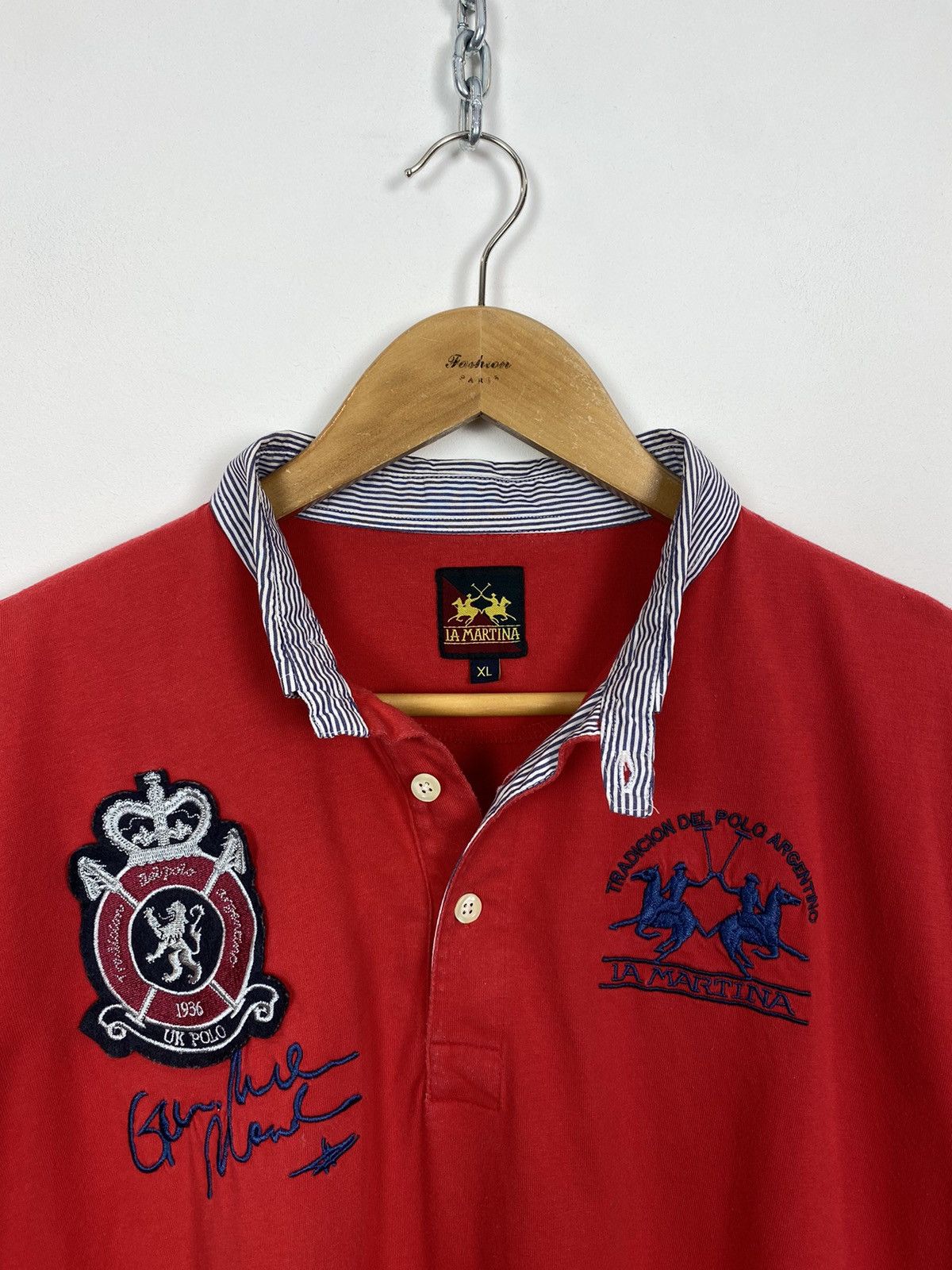 Vintage 🏇 La Martina Short Sleeve Polo Shirt Red Classic Size XL Red Size US XL / EU 56 / 4 - 4 Thumbnail