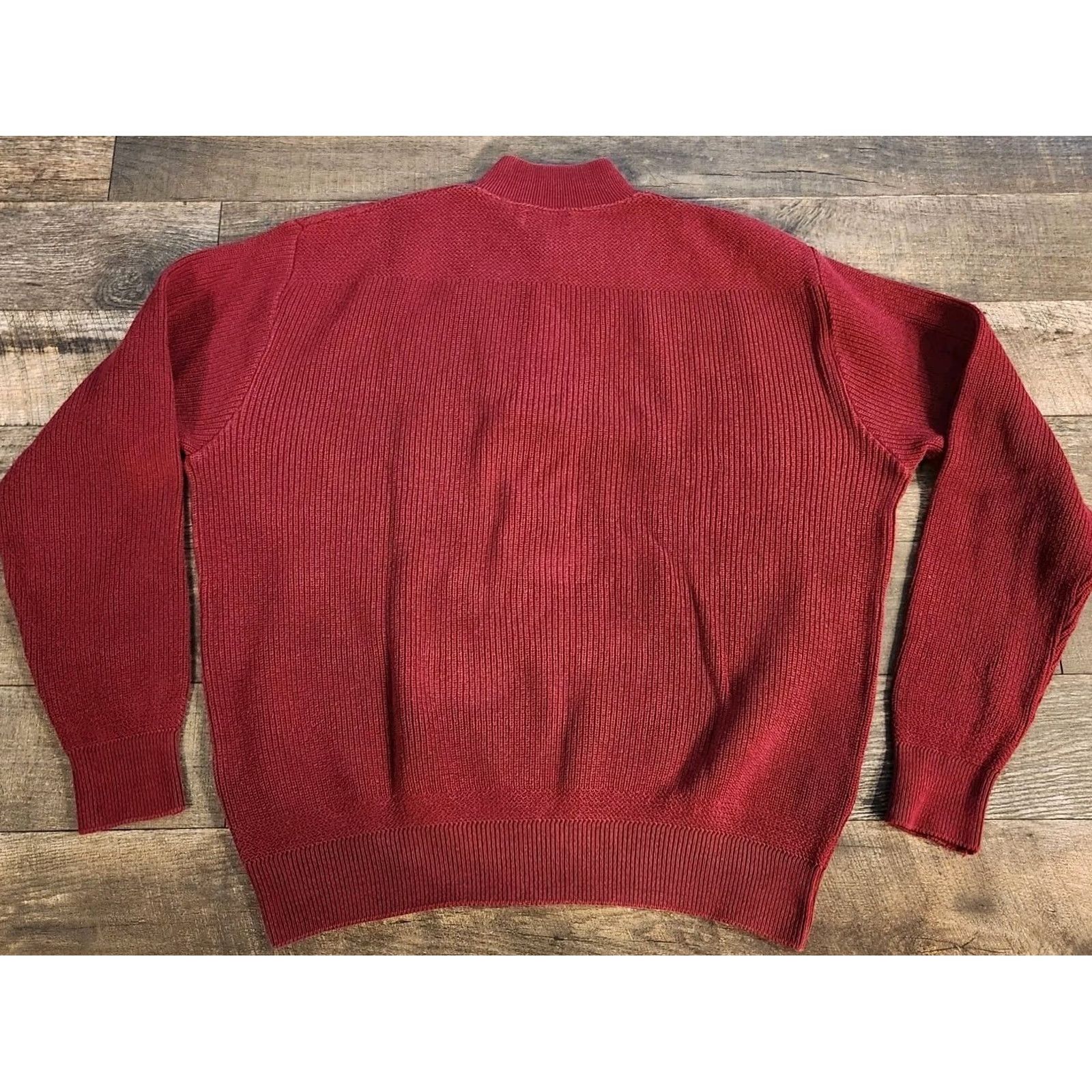 Vintage VINTAGE LL Bean Henley Sweater Mens XL Red Burgundy Cotton Knit Made In USA Size US XL / EU 56 / 4 - 7 Thumbnail